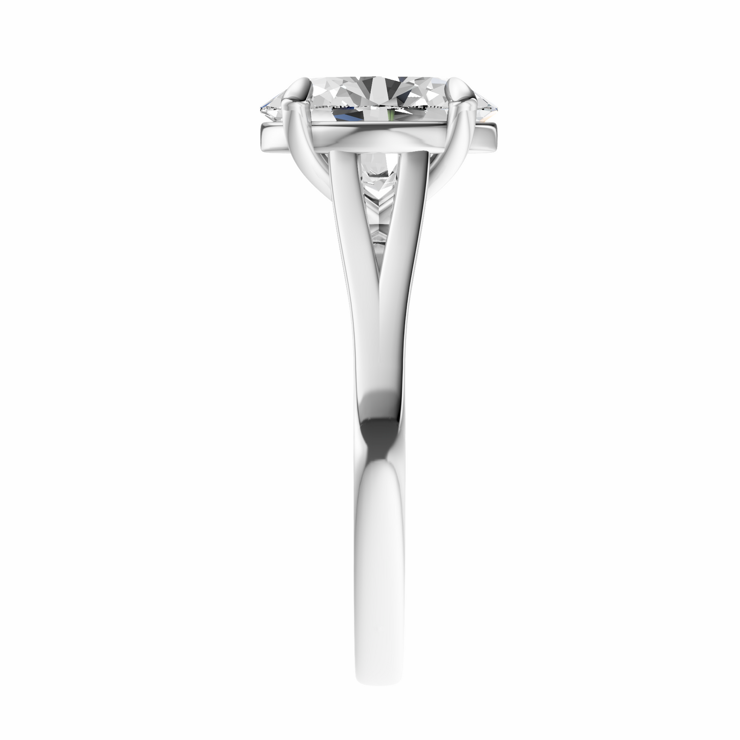 Oval Split-Shank Cathedral Solitaire Setting