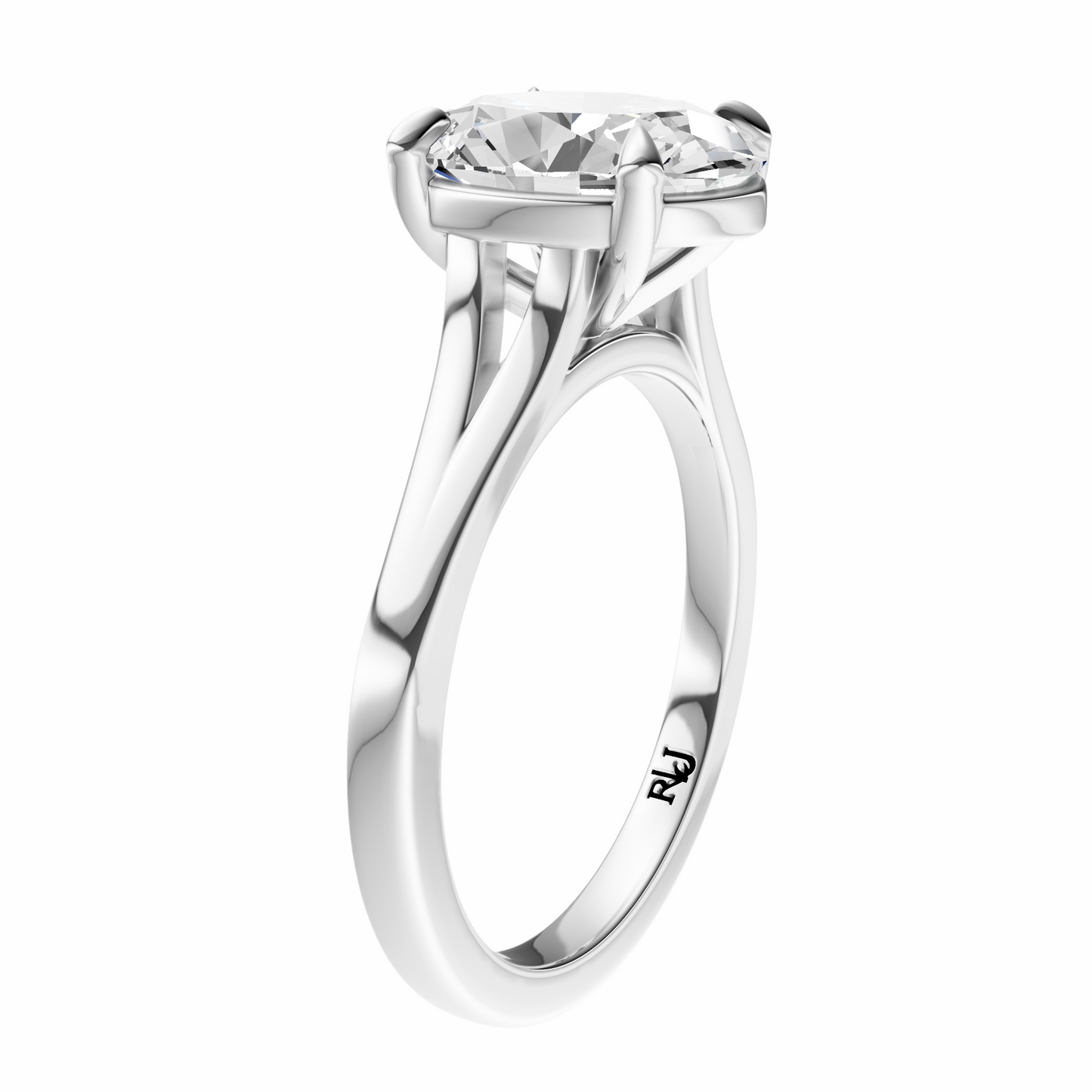 Oval Split-Shank Cathedral Solitaire Setting