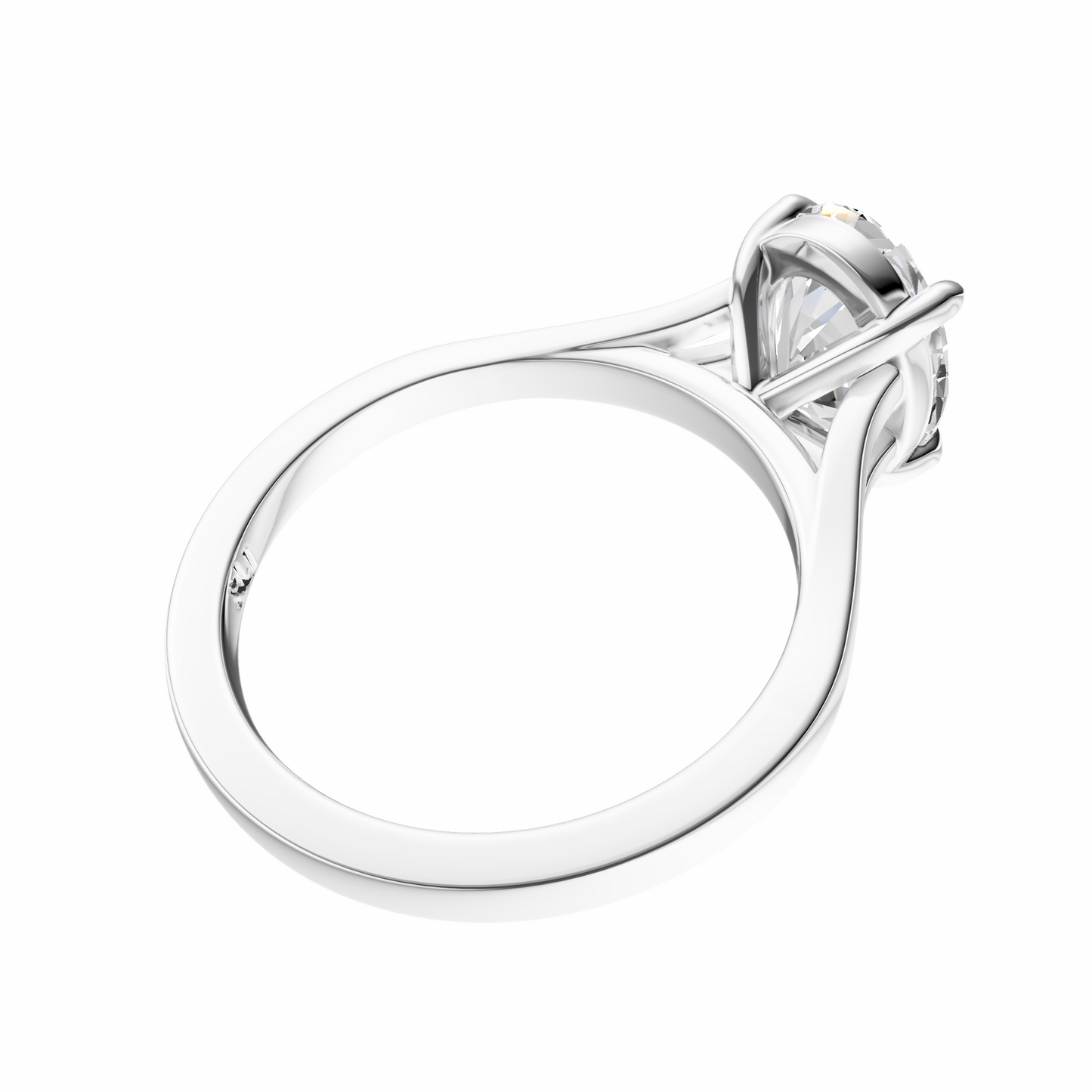 Oval Split-Shank Cathedral Solitaire Setting