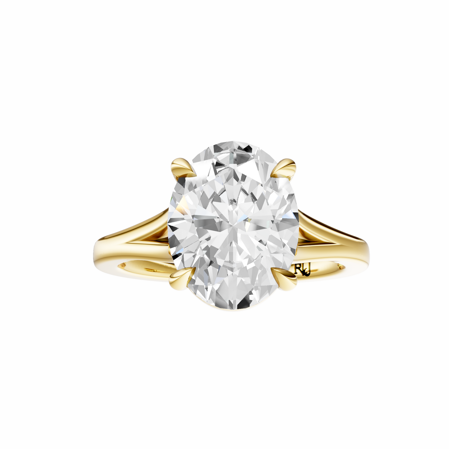 Oval Split-Shank Cathedral Solitaire Setting