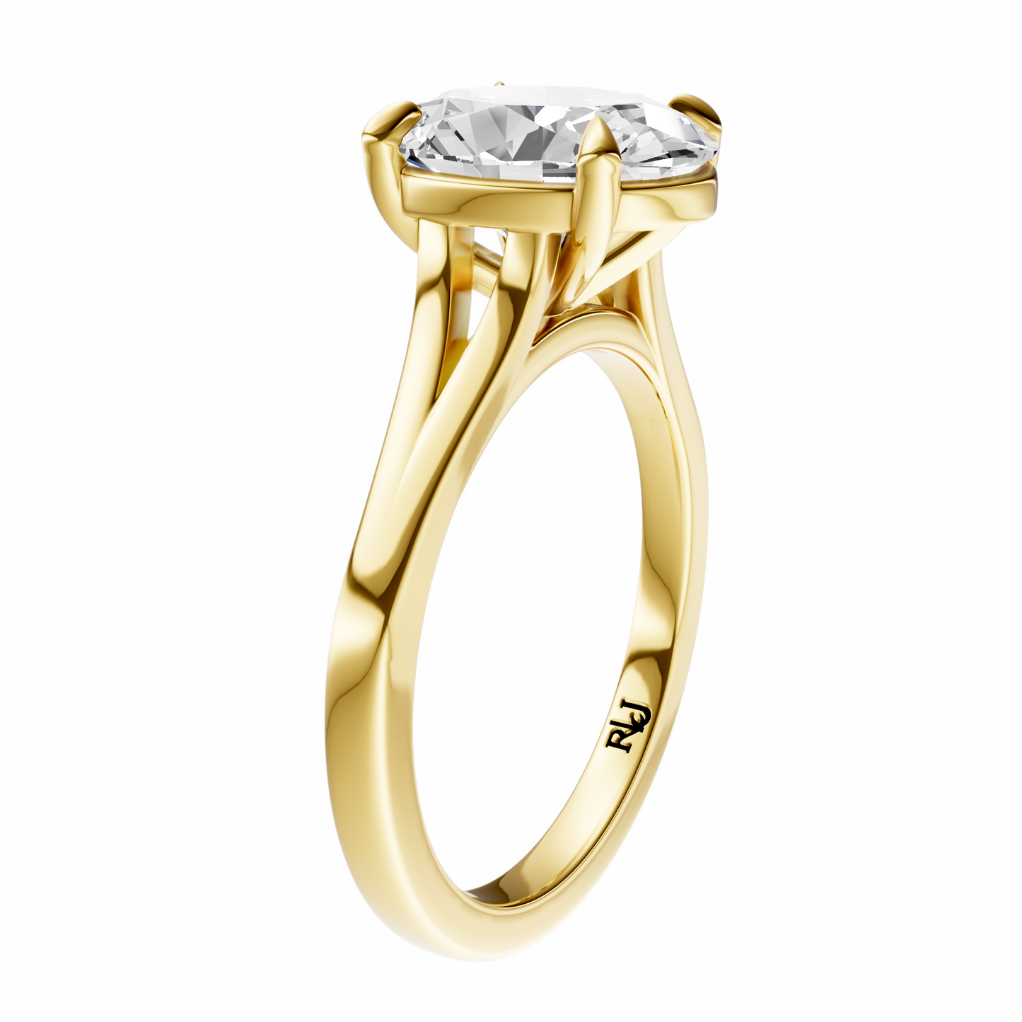 Oval Split-Shank Cathedral Solitaire Setting