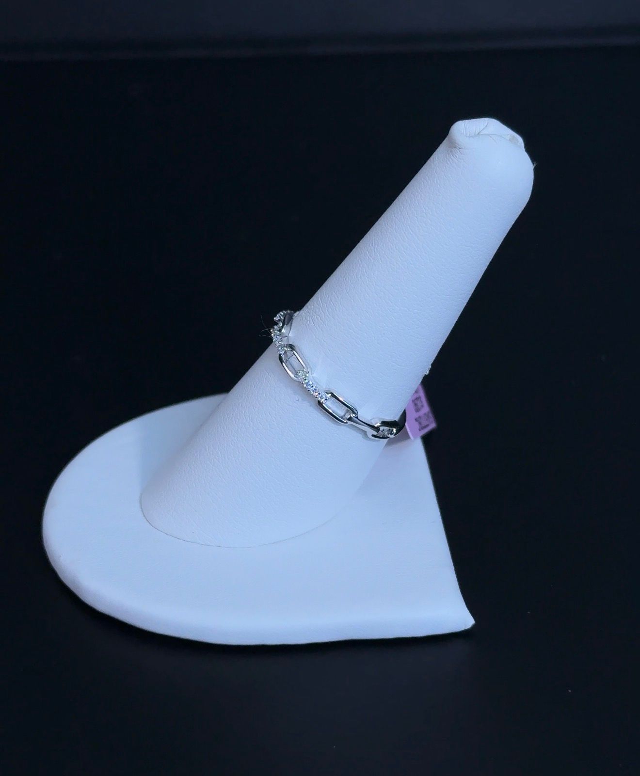 0.07ctw Lab Diamond 14kt White Gold Link Ring SA5772R