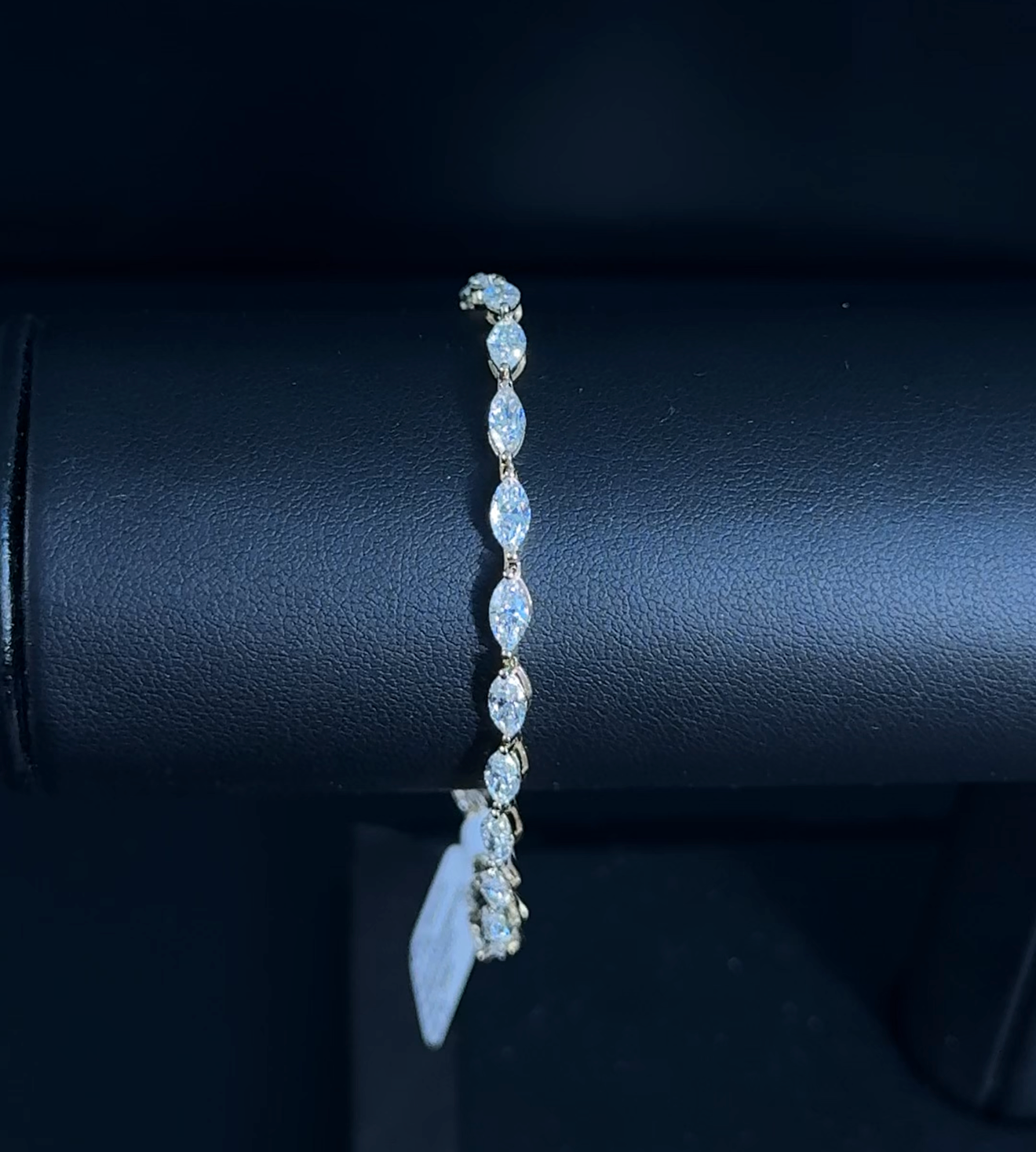 4.80ctw Marquise Lab Daiamond 14kt Yellow Gold Tennis Bracelet