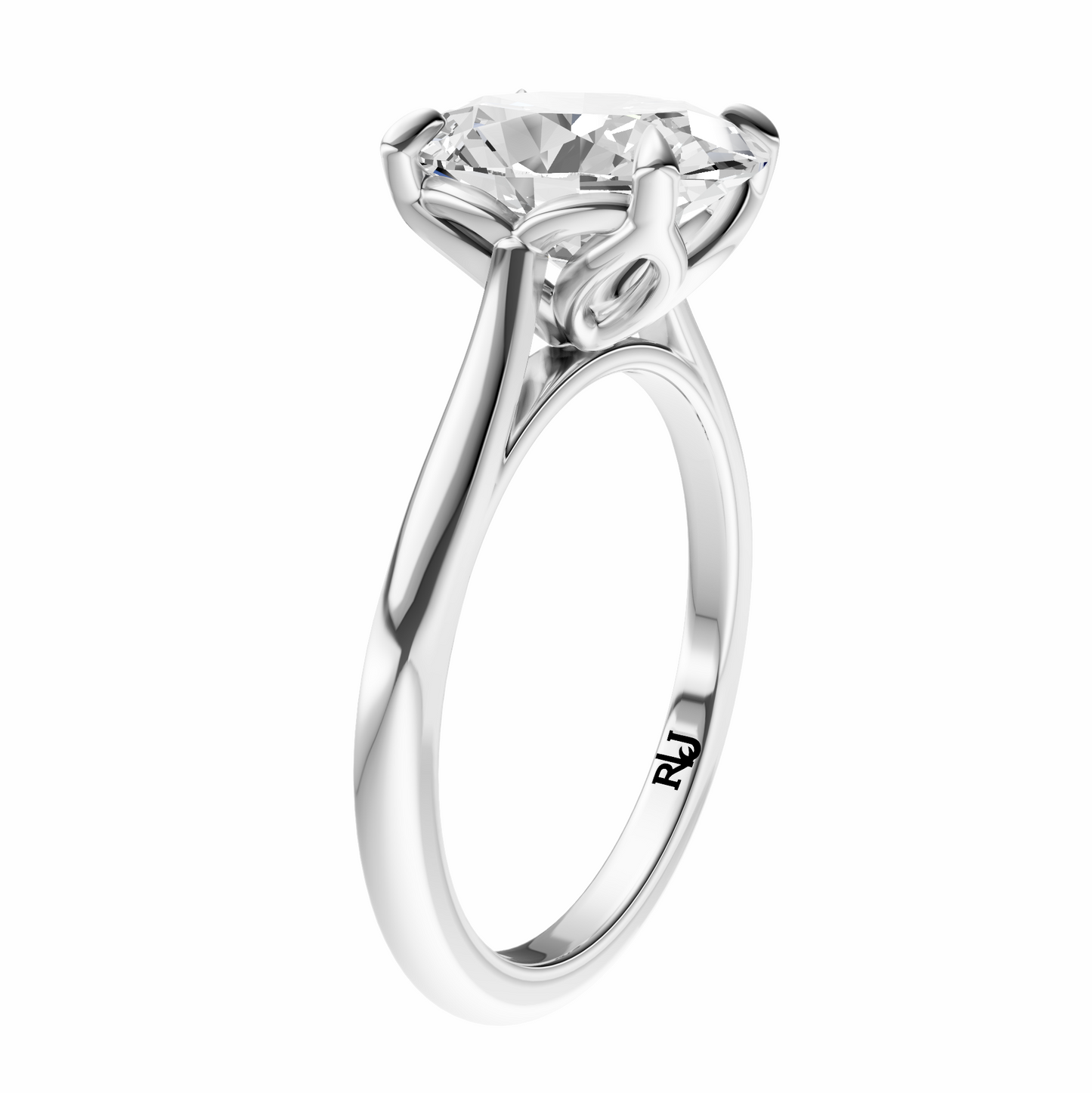 Oval Solitaire Cathedral Tulip Setting