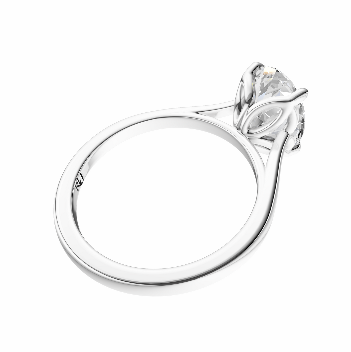 Oval Solitaire Cathedral Tulip Setting