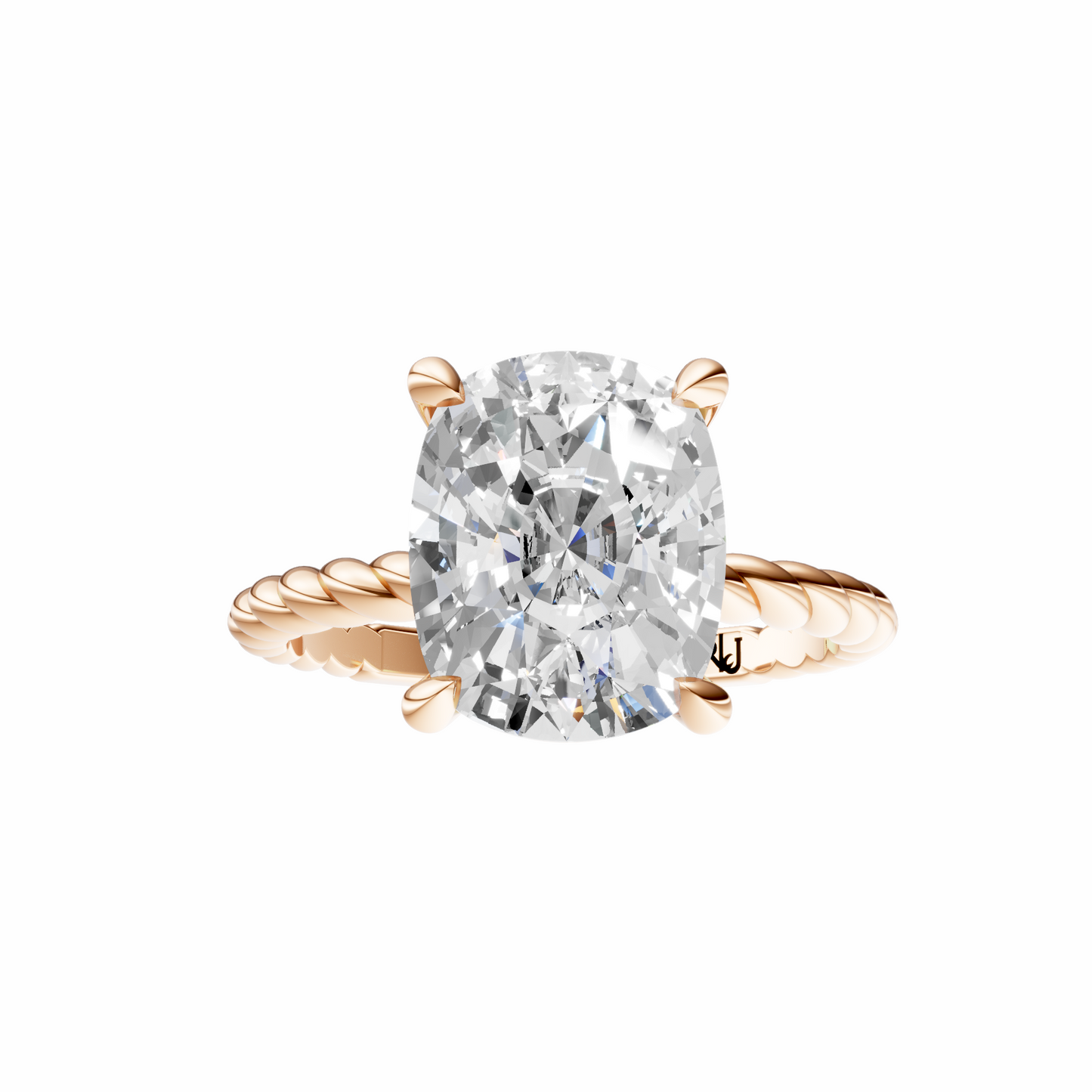 Cushion Twirl Solitaire Setting