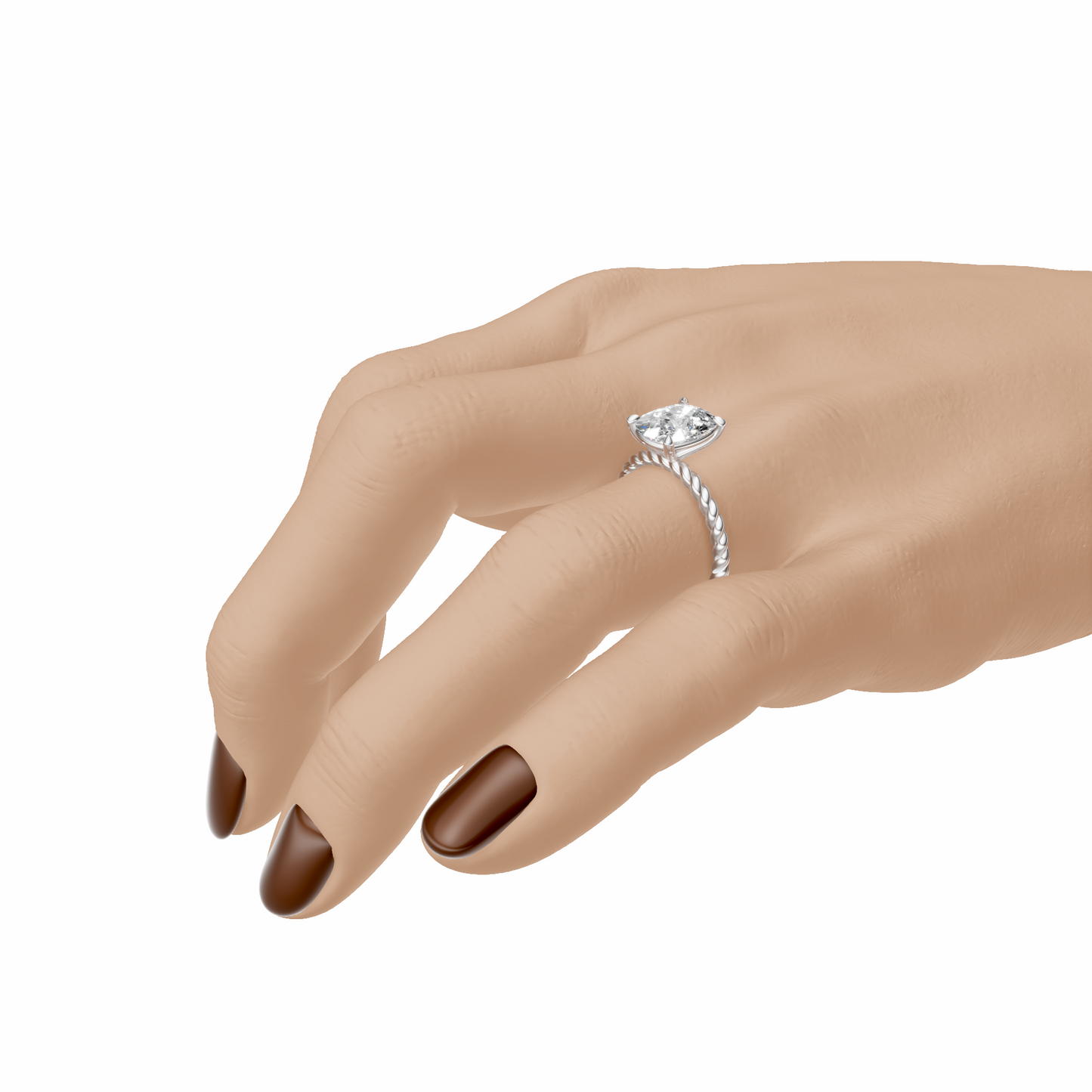 Cushion Twirl Solitaire Setting