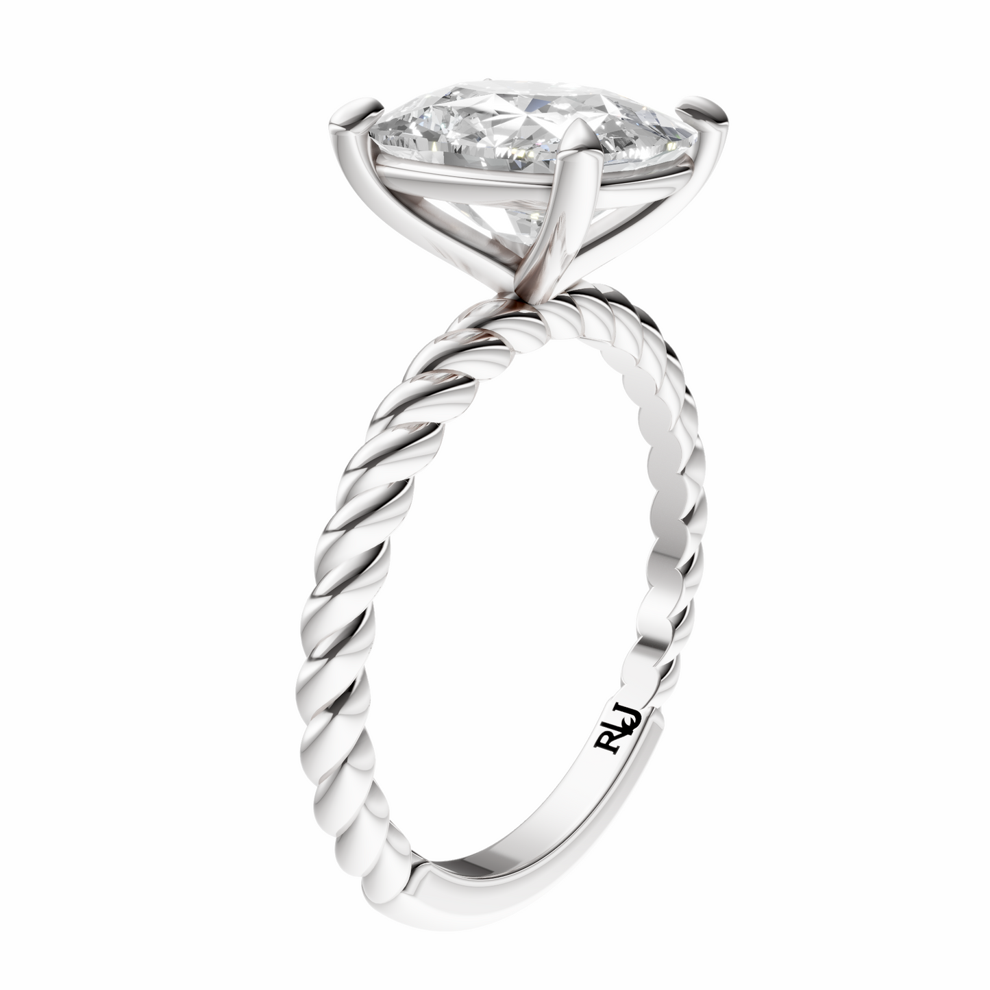 Cushion Twirl Solitaire Setting