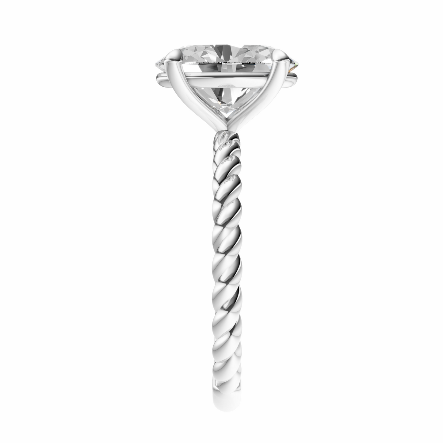 Oval Twirl Solitaire Setting
