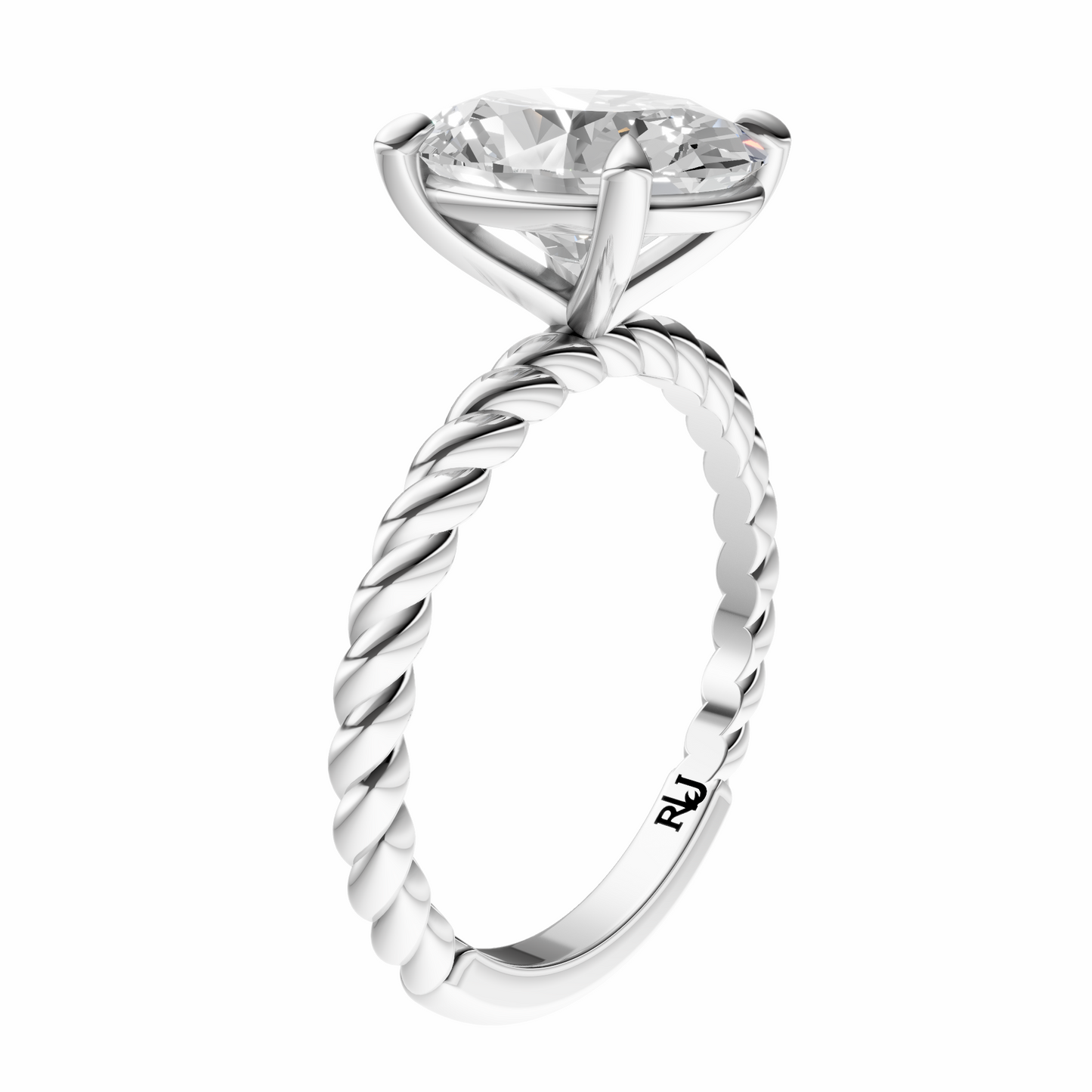 Oval Twirl Solitaire Setting