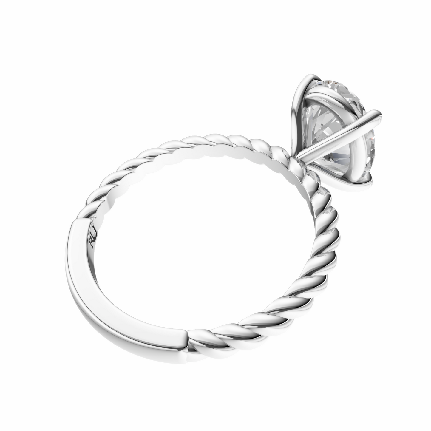 Oval Twirl Solitaire Setting