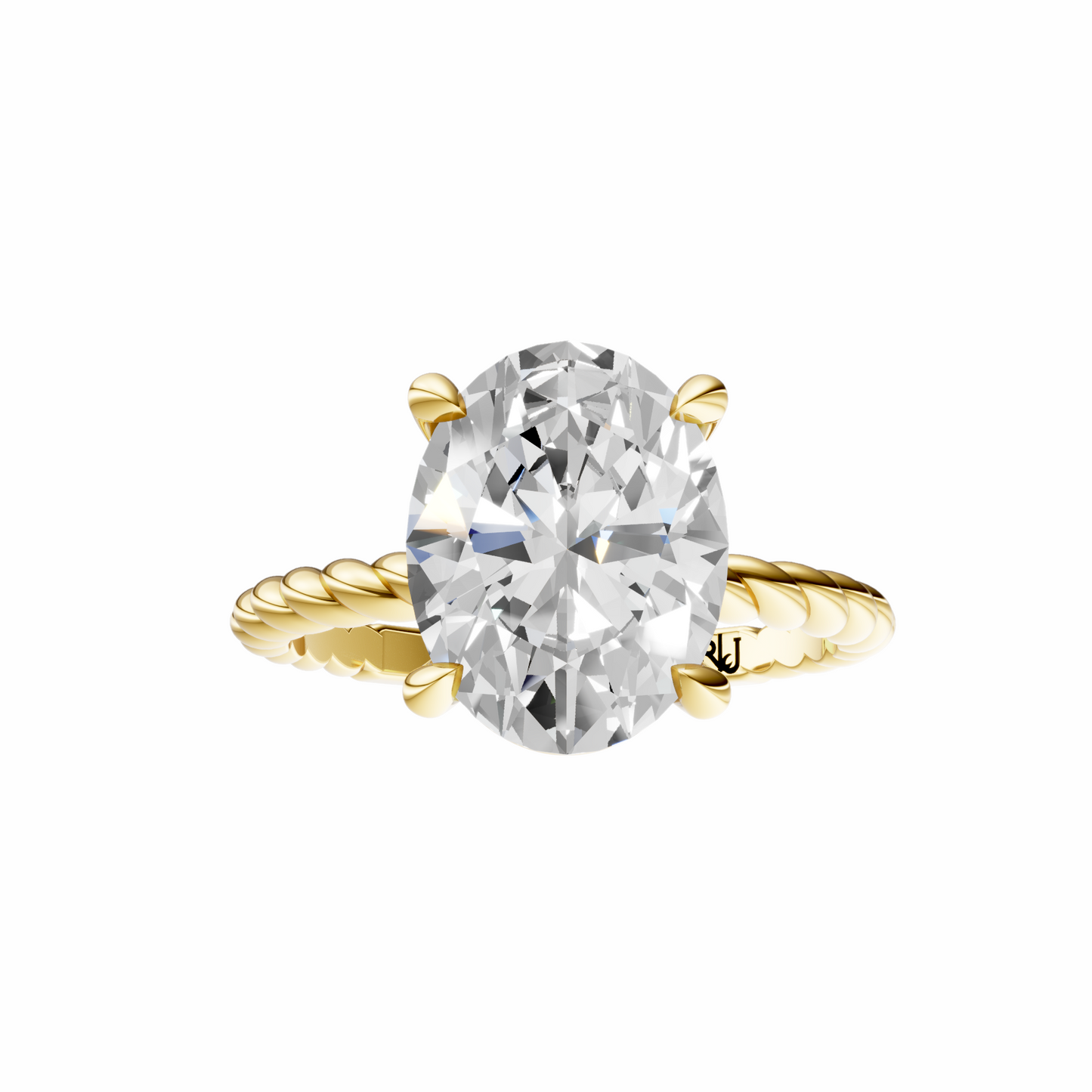 Oval Twirl Solitaire Setting