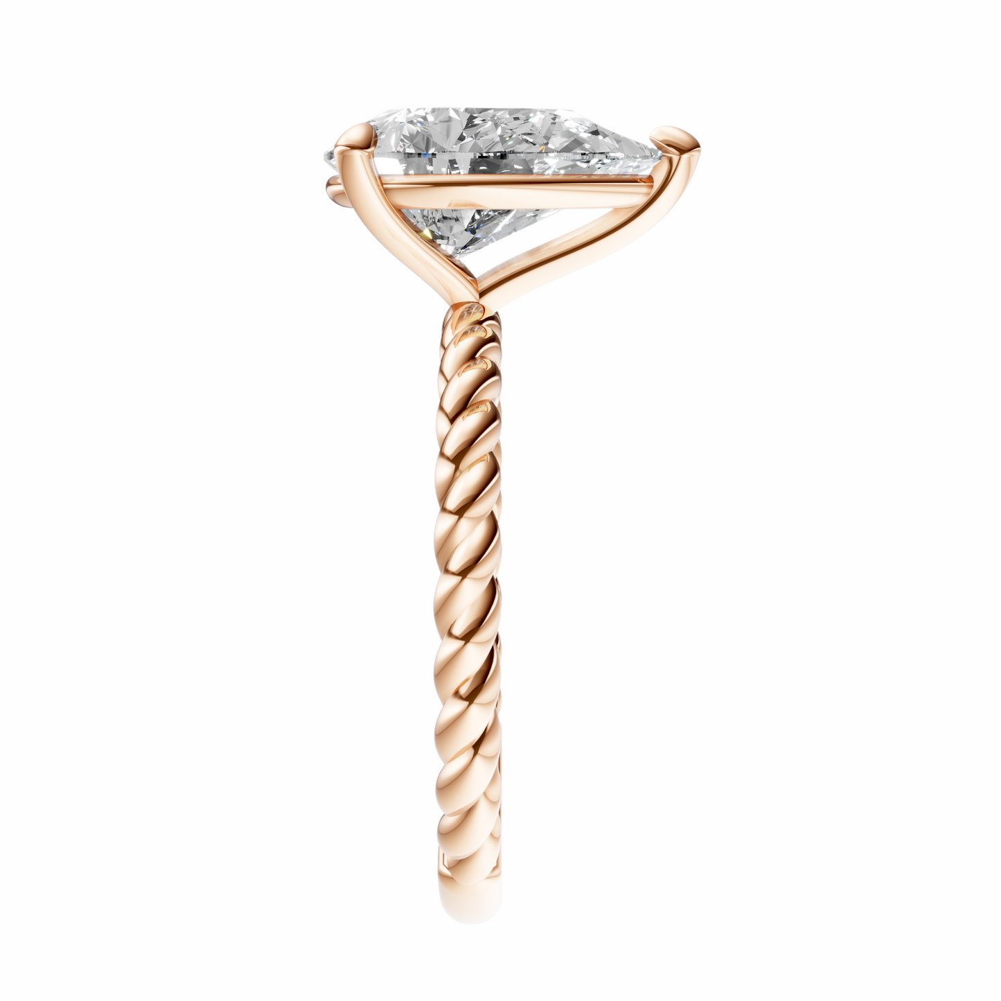 Pear Twirl Solitaire Setting