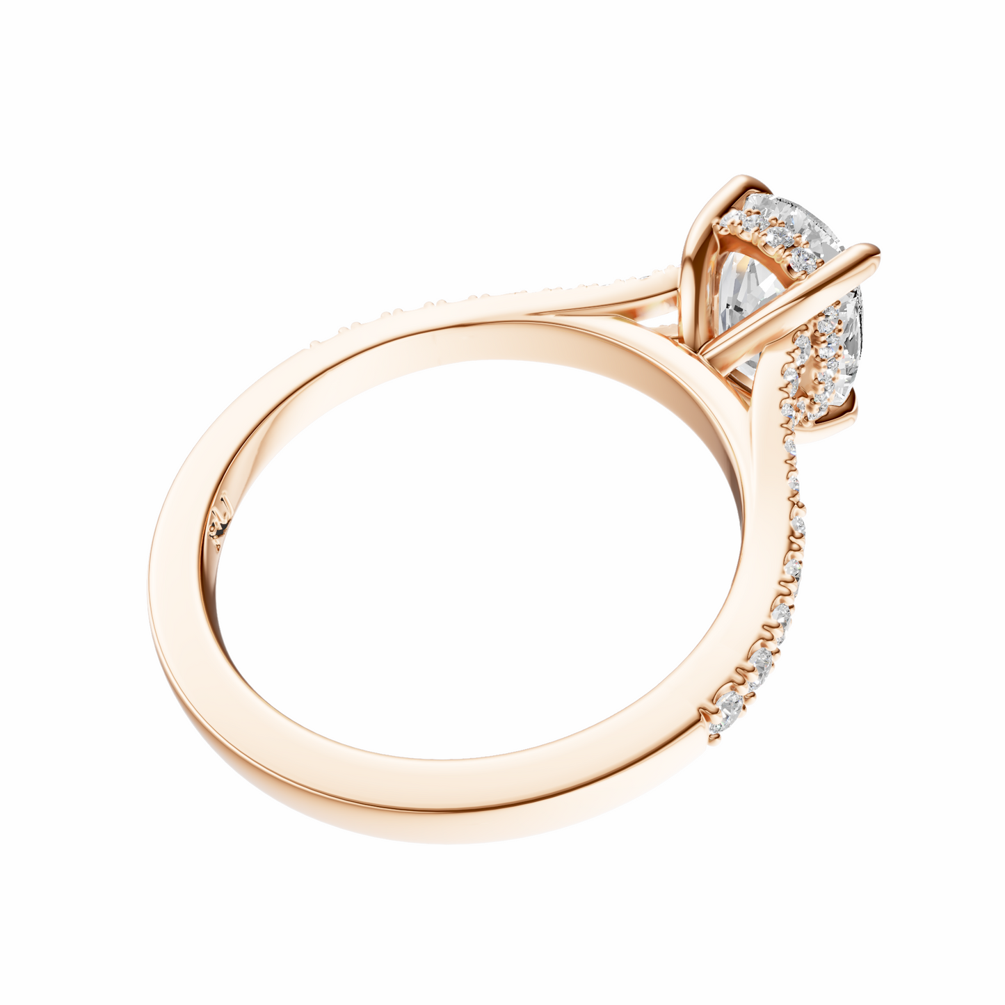 Cushion Traditional Split-Shank Cathedral Hidden Halo Setting