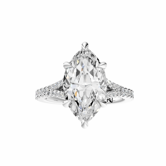 Marquise Traditional Split-Shank Cathedral Hidden Halo Setting