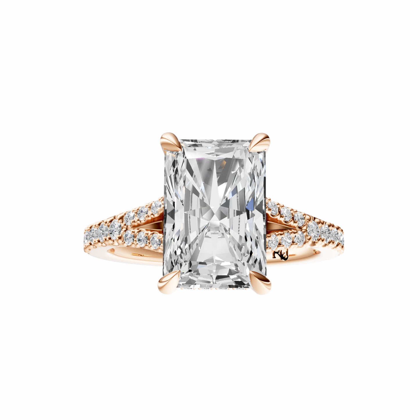 Radiant Traditional Split-Shank Cathedral Hidden Halo Setting