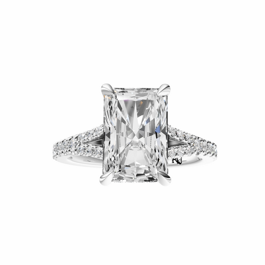 Radiant Traditional Split-Shank Cathedral Hidden Halo Setting