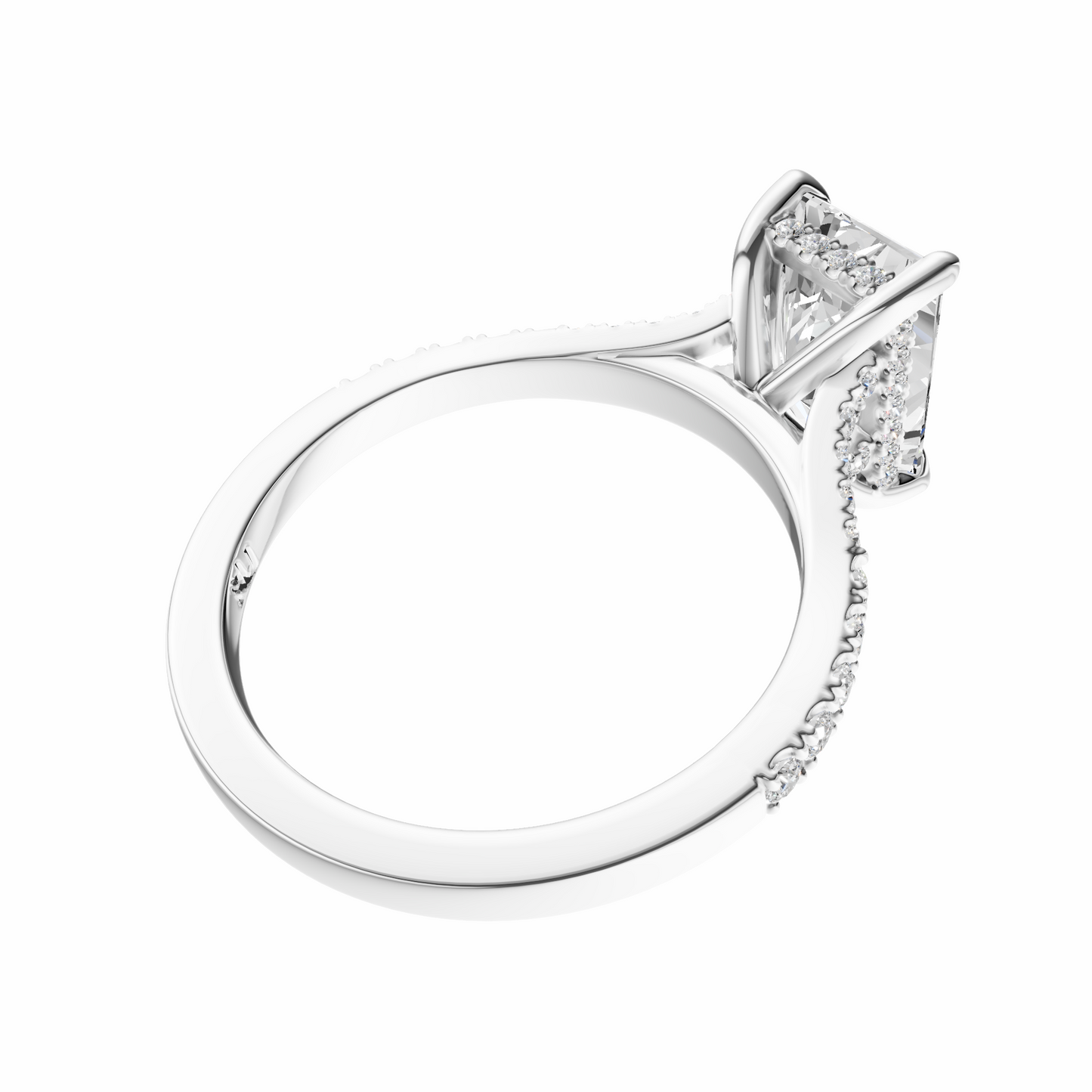 Radiant Traditional Split-Shank Cathedral Hidden Halo Setting