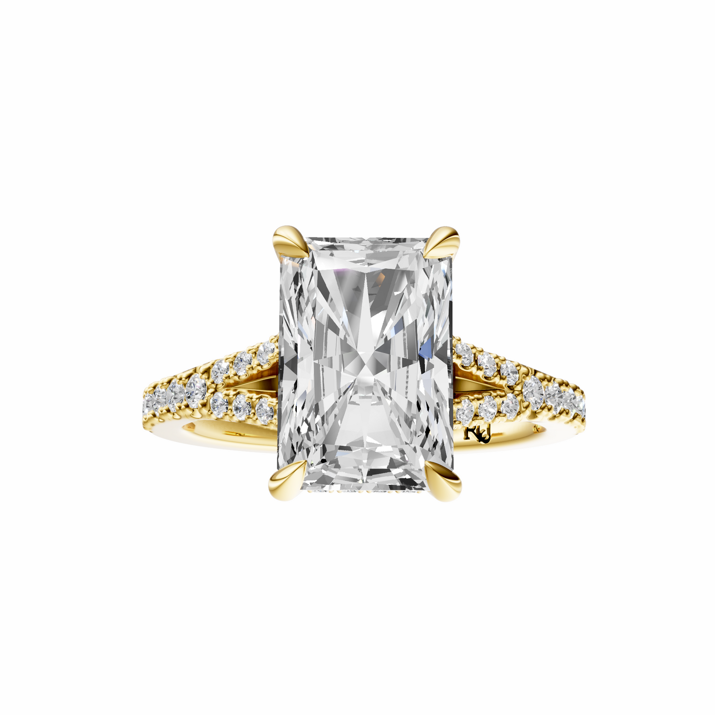 Radiant Traditional Split-Shank Cathedral Hidden Halo Setting