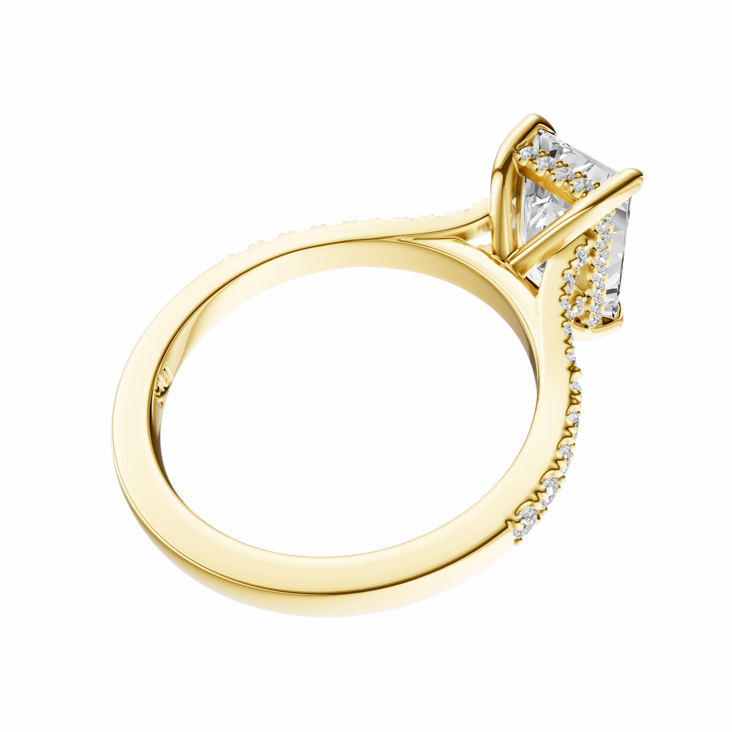 Radiant Traditional Split-Shank Cathedral Hidden Halo Setting