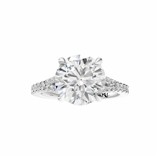 Round Traditional Split-Shank Cathedral Hidden Halo Setting