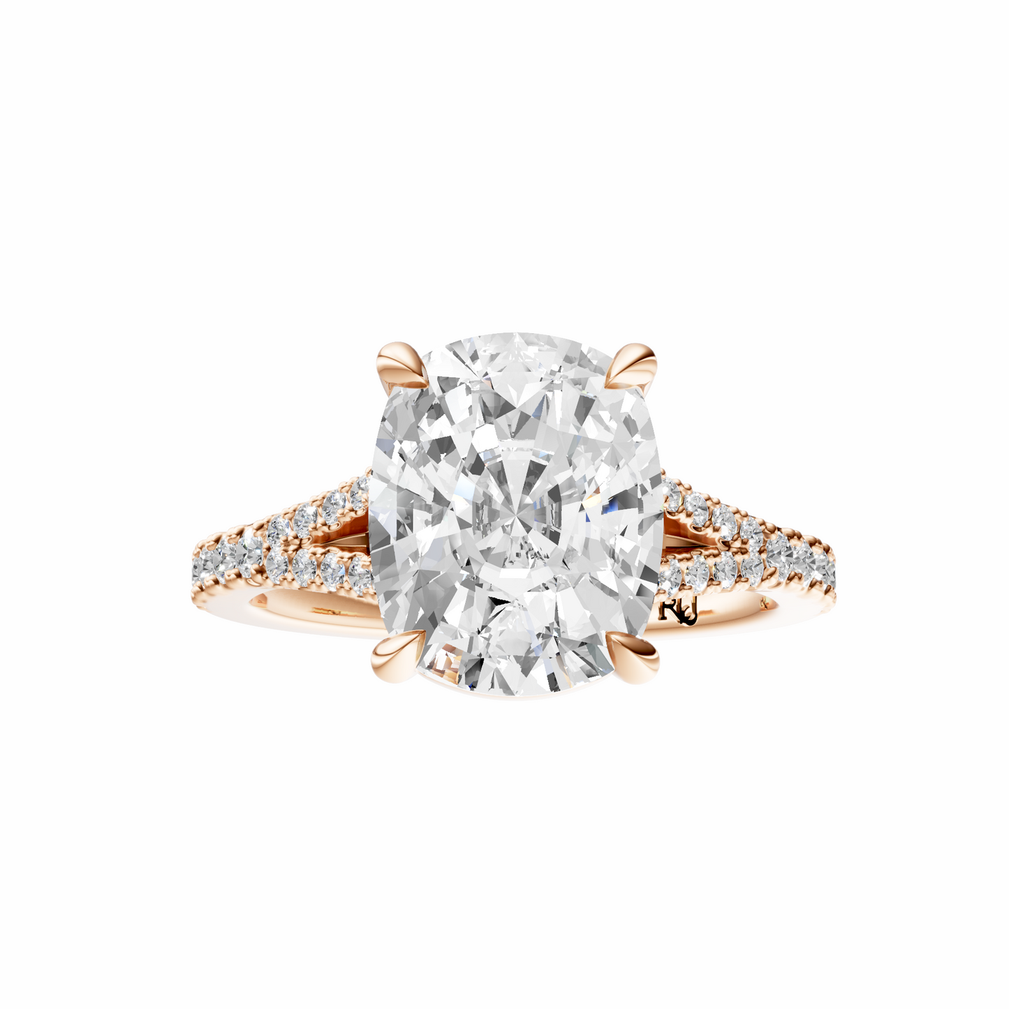Cushion Traditional Split-Shank Cathedral Setting