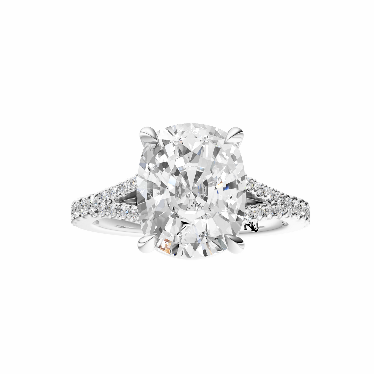 Cushion Traditional Split-Shank Cathedral Setting
