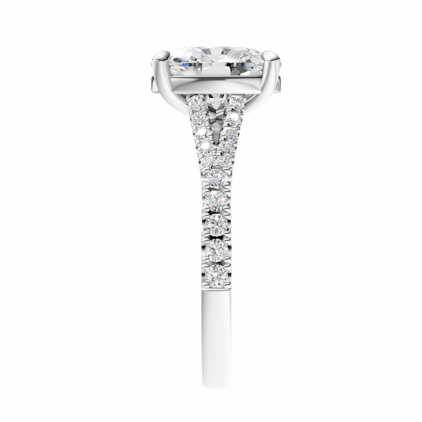 Cushion Traditional Split-Shank Cathedral Setting