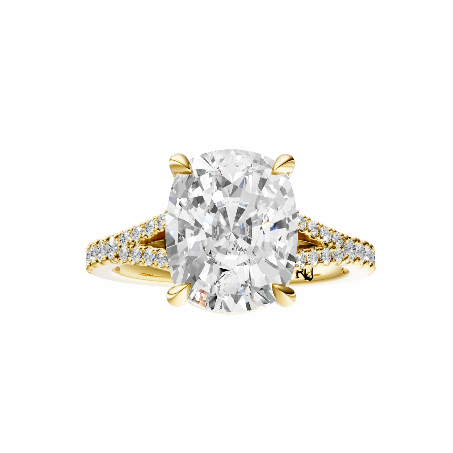Cushion Traditional Split-Shank Cathedral Setting