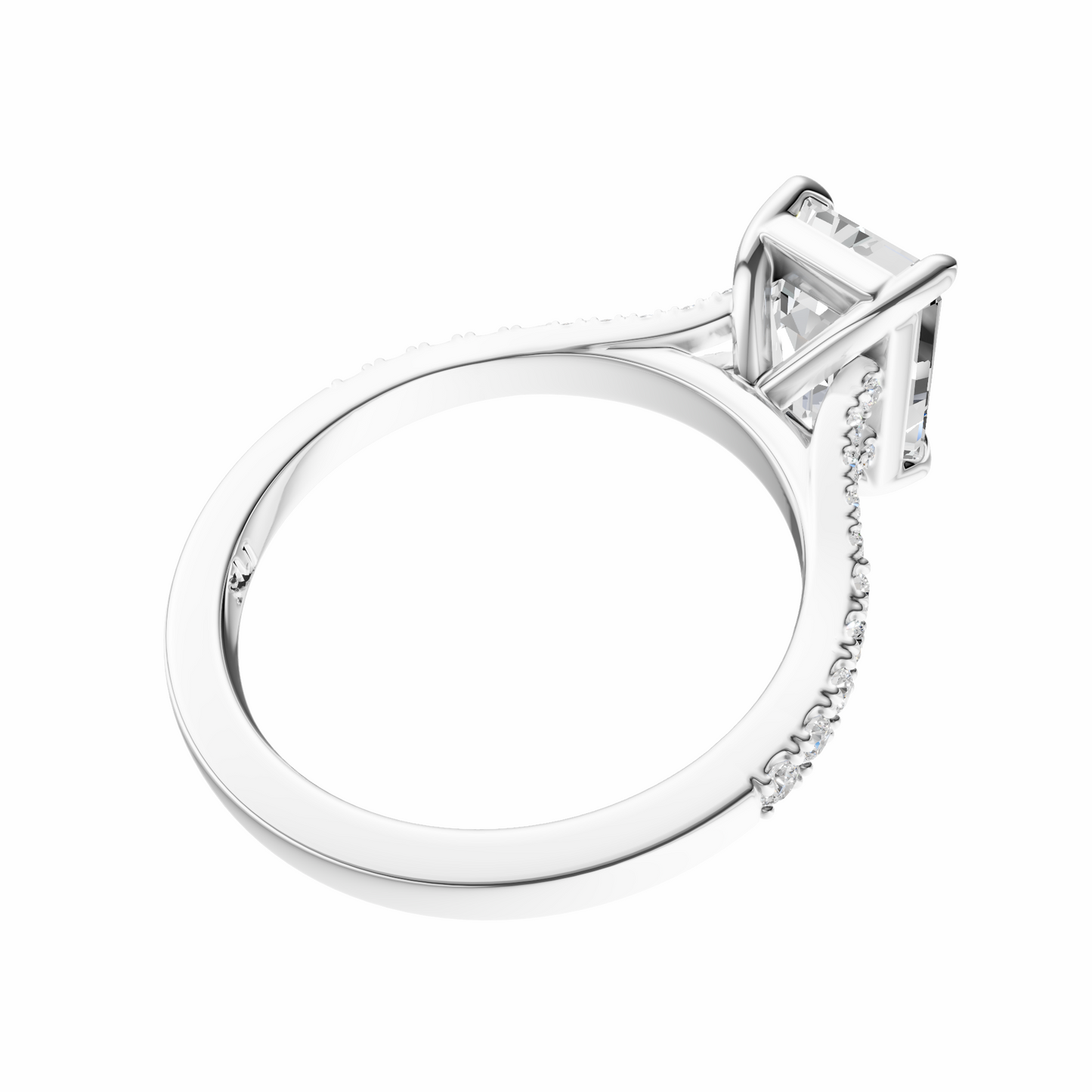 Emerald Traditional Split-Shank Cathedral Setting