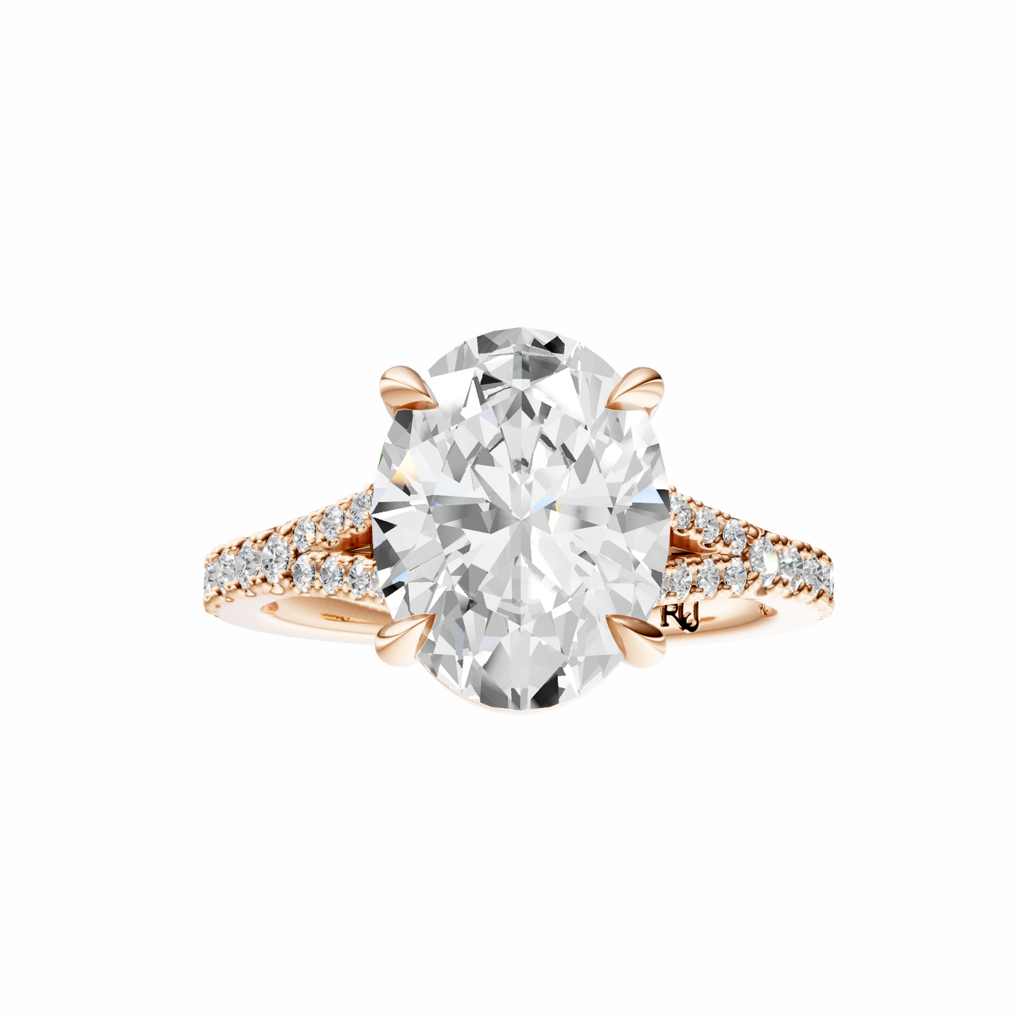 Oval Traditional Split-Shank Cathedral Setting