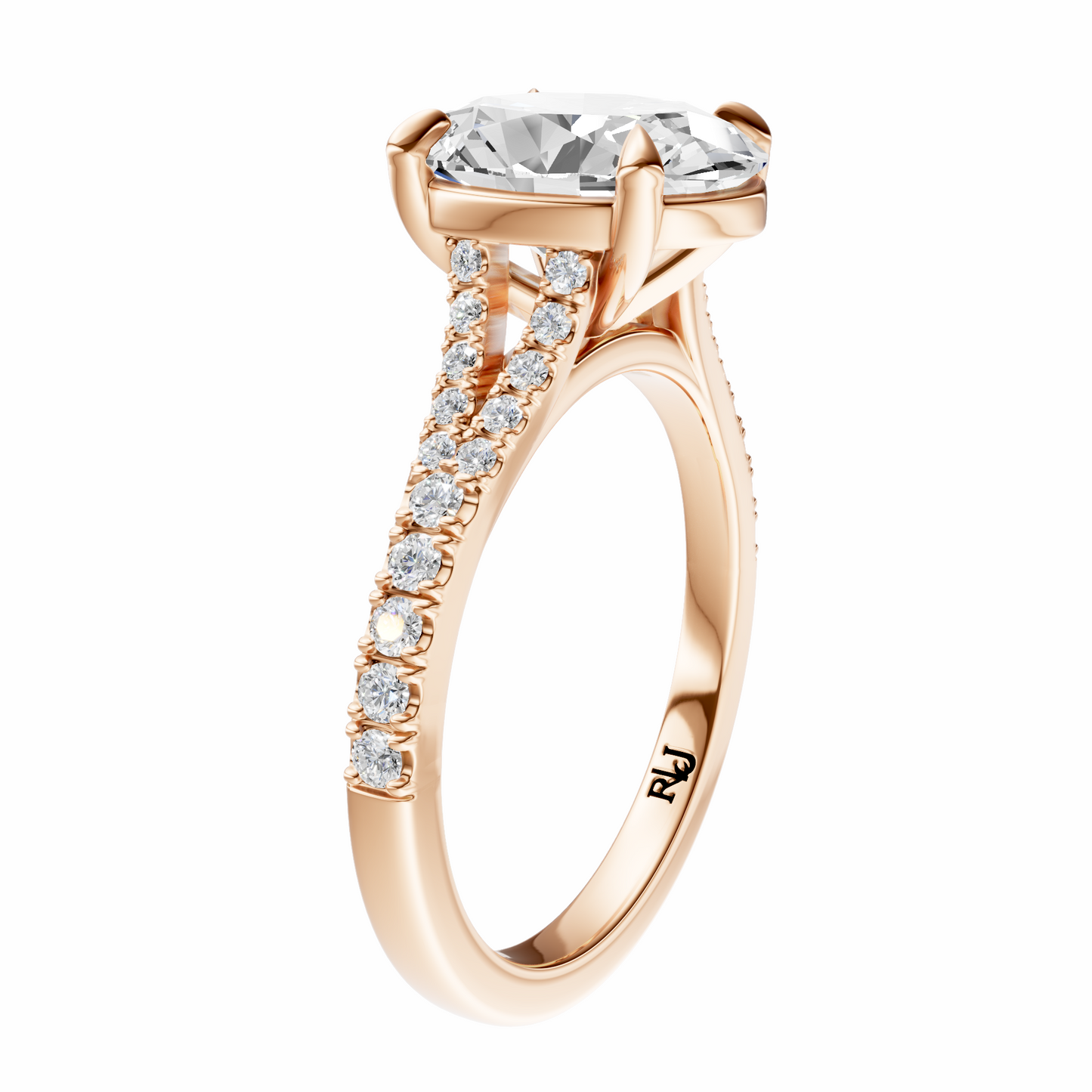 Oval Traditional Split-Shank Cathedral Setting
