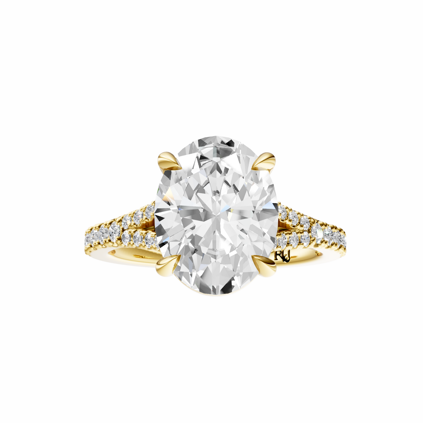 Oval Traditional Split-Shank Cathedral Setting