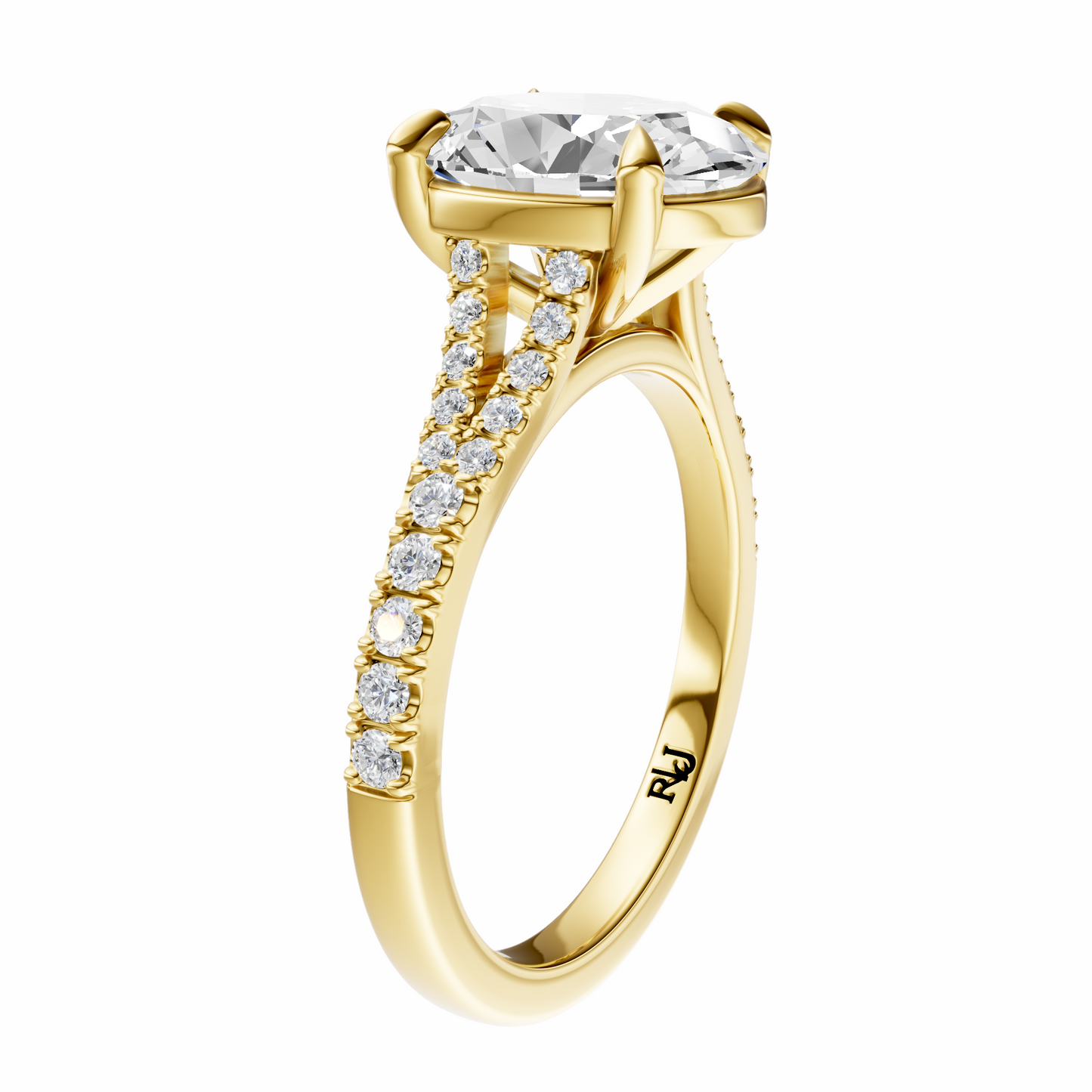 Oval Traditional Split-Shank Cathedral Setting