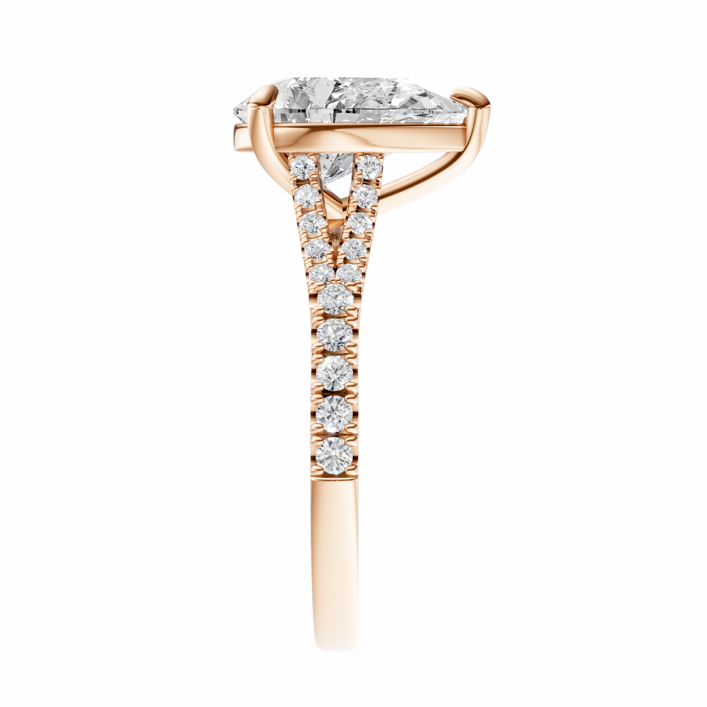 Pear Traditional Split-Shank Cathedral Setting