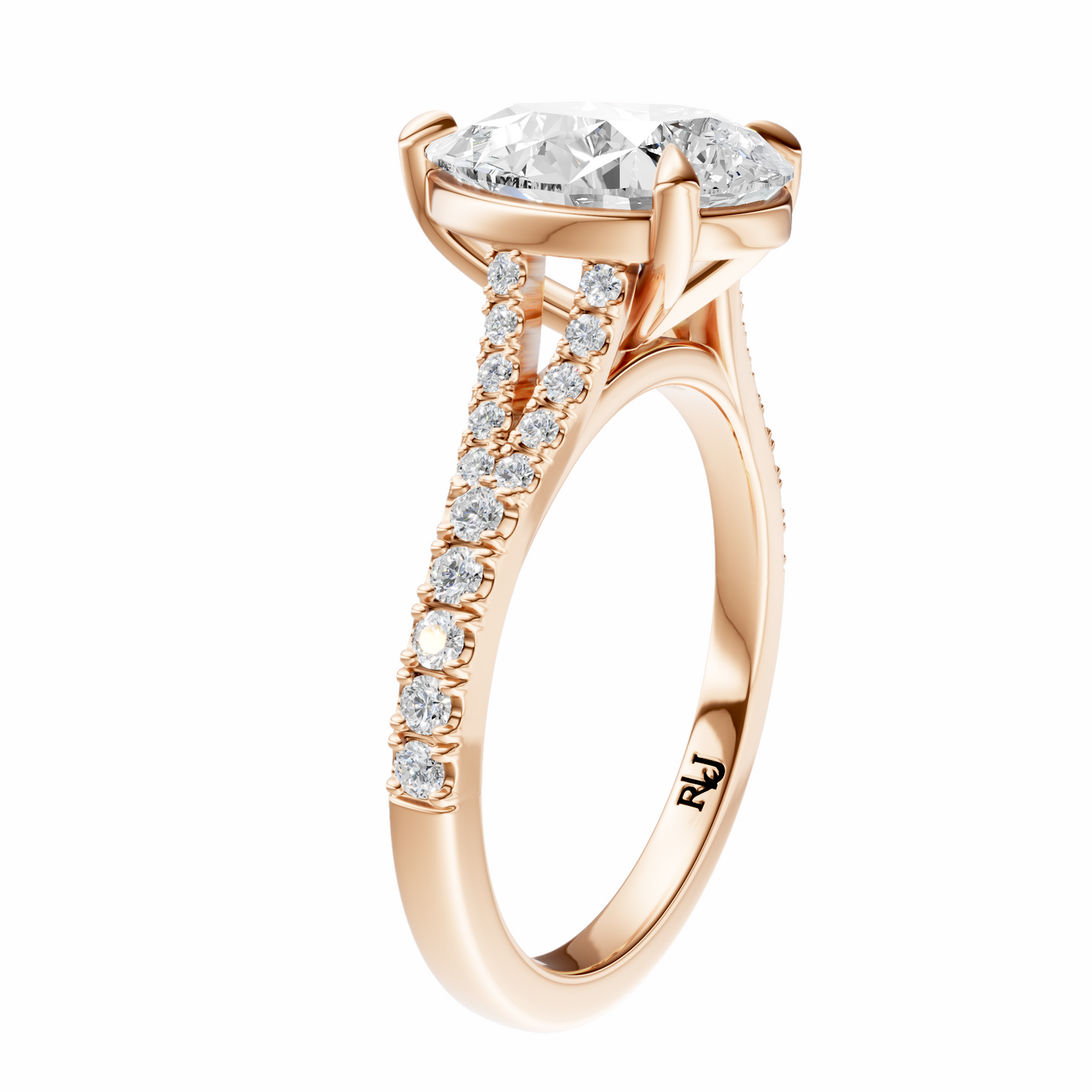 Pear Traditional Split-Shank Cathedral Setting