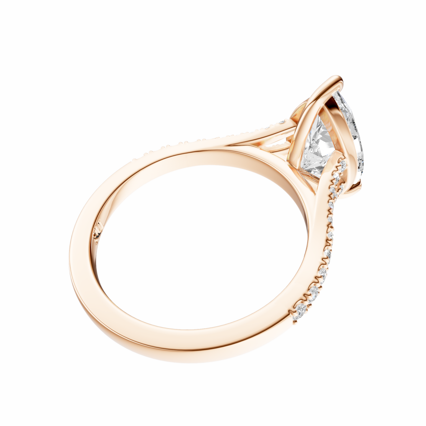 Pear Traditional Split-Shank Cathedral Setting