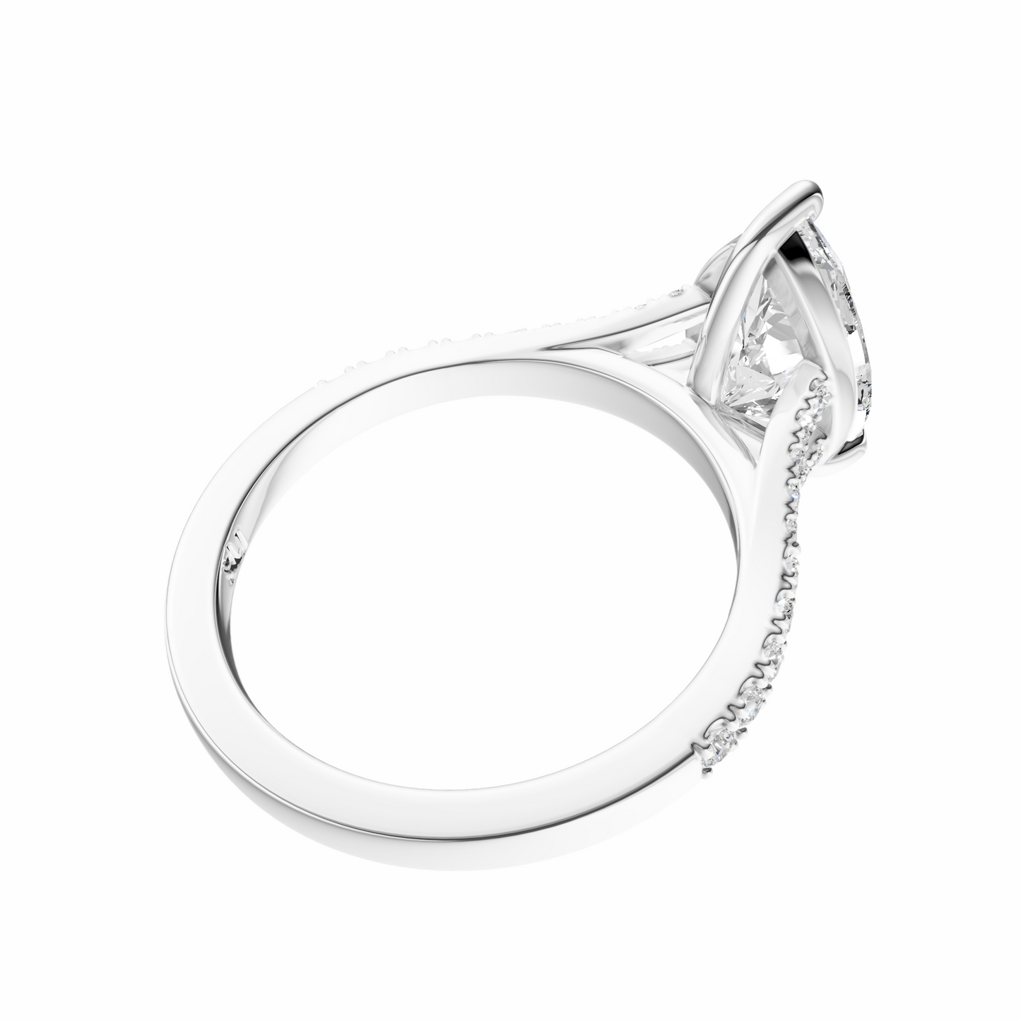 Pear Traditional Split-Shank Cathedral Setting