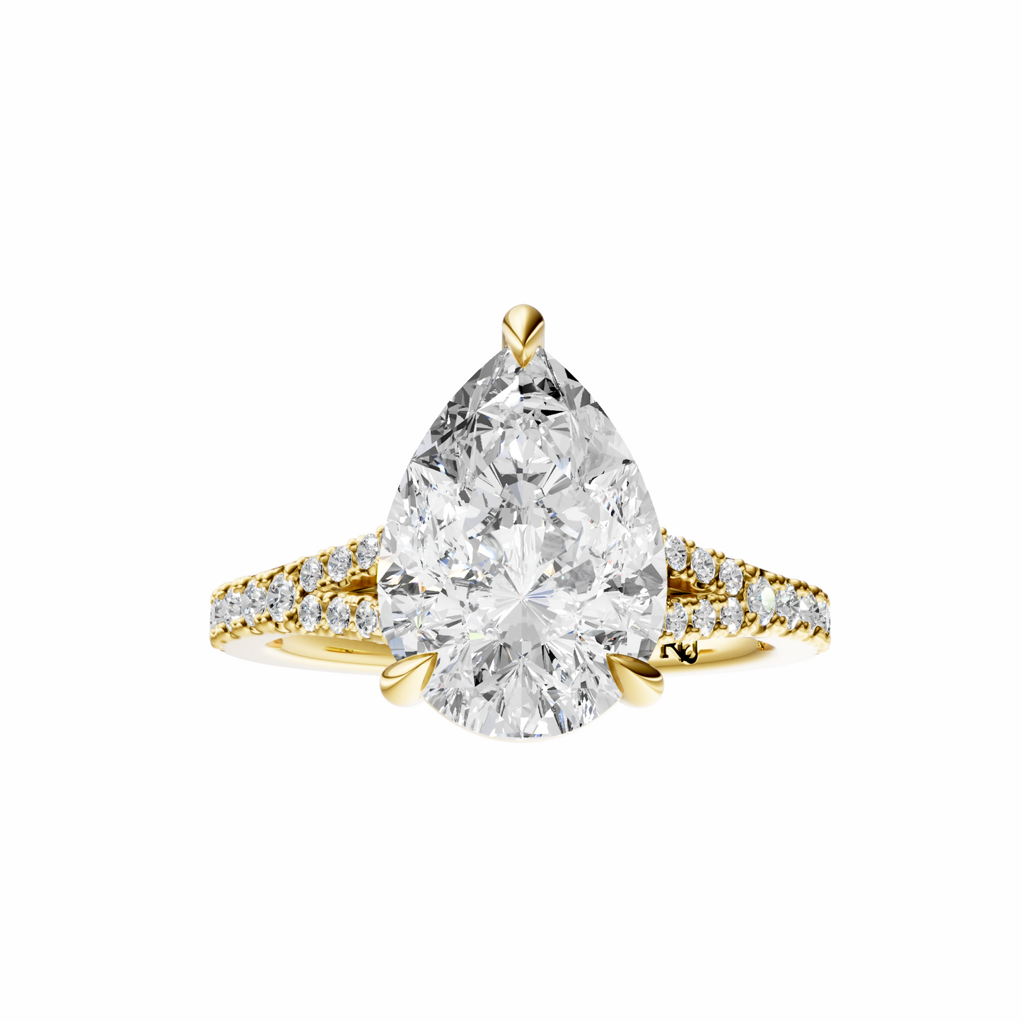 Pear Traditional Split-Shank Cathedral Setting