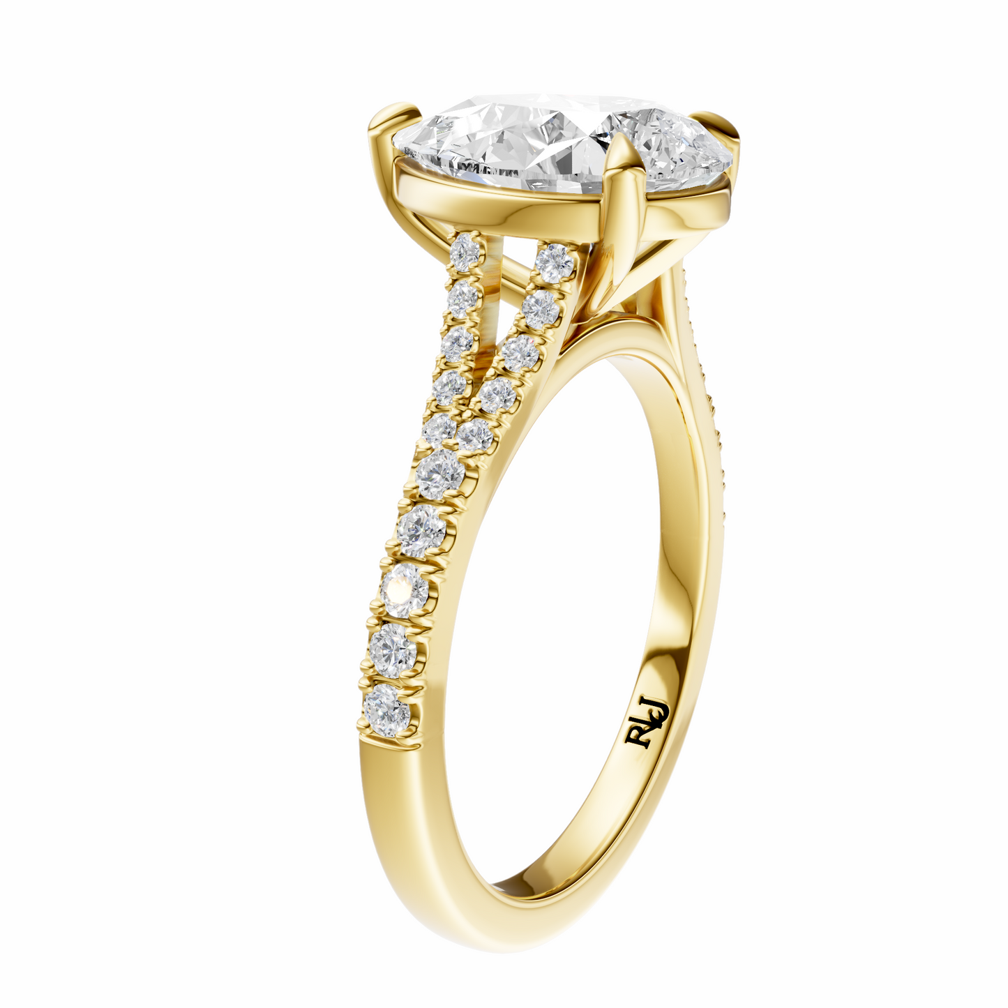 Pear Traditional Split-Shank Cathedral Setting