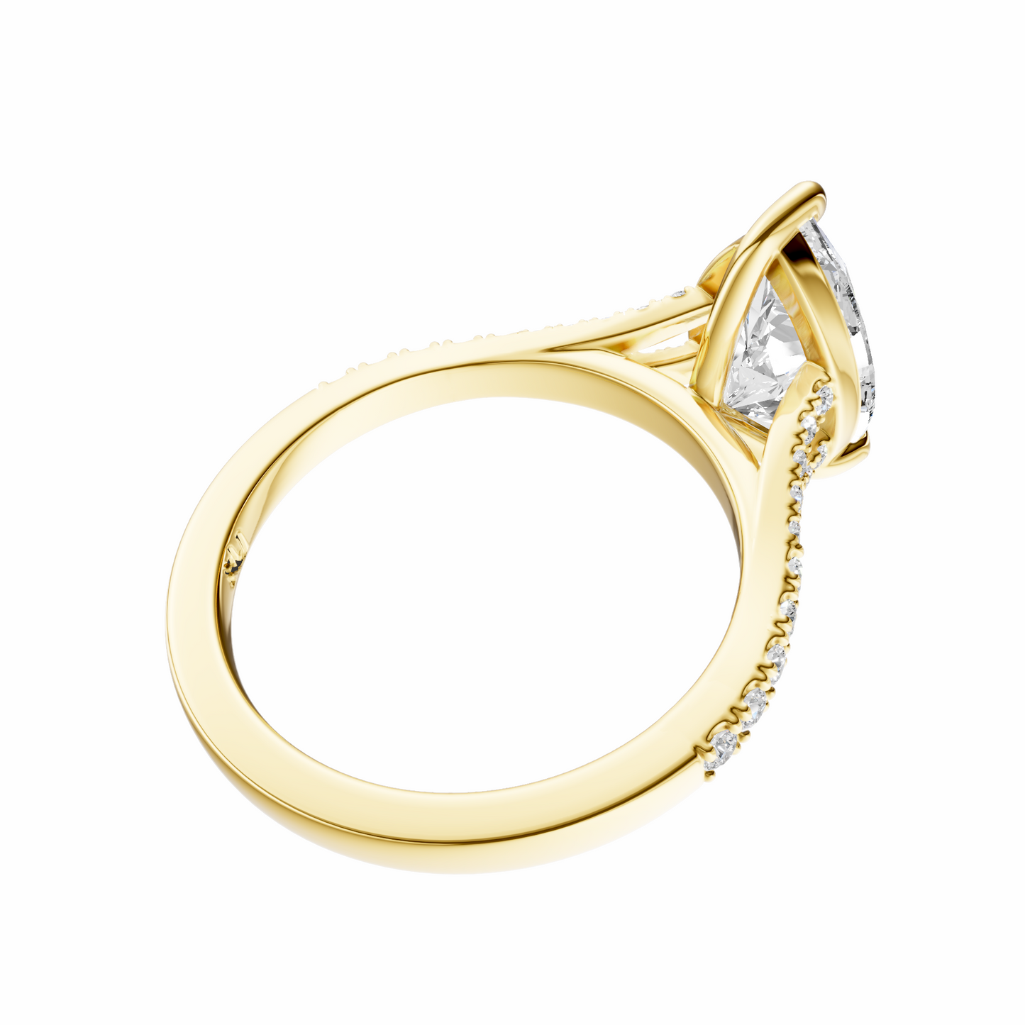 Pear Traditional Split-Shank Cathedral Setting
