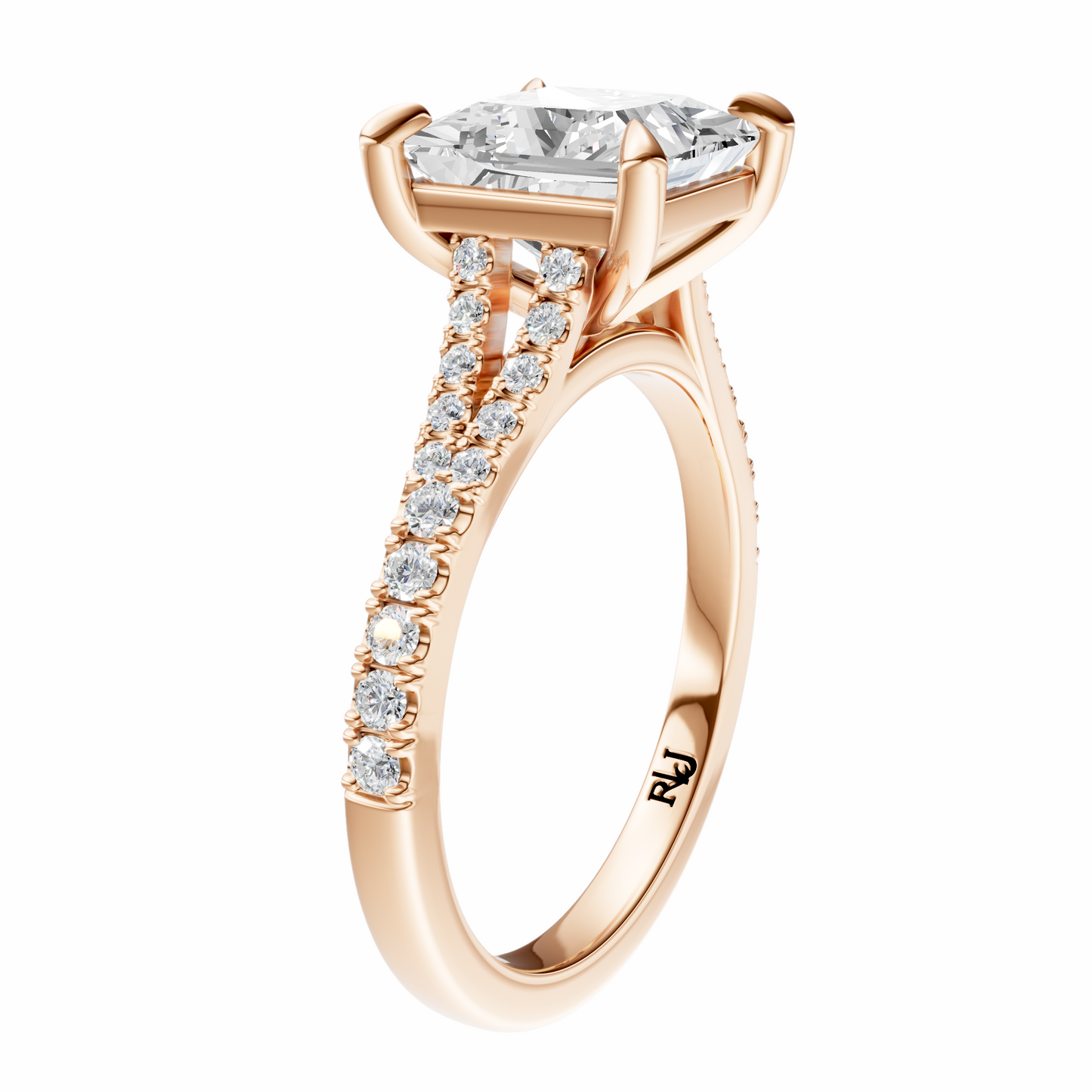 Princess Traditional Split-Shank Cathedral Setting