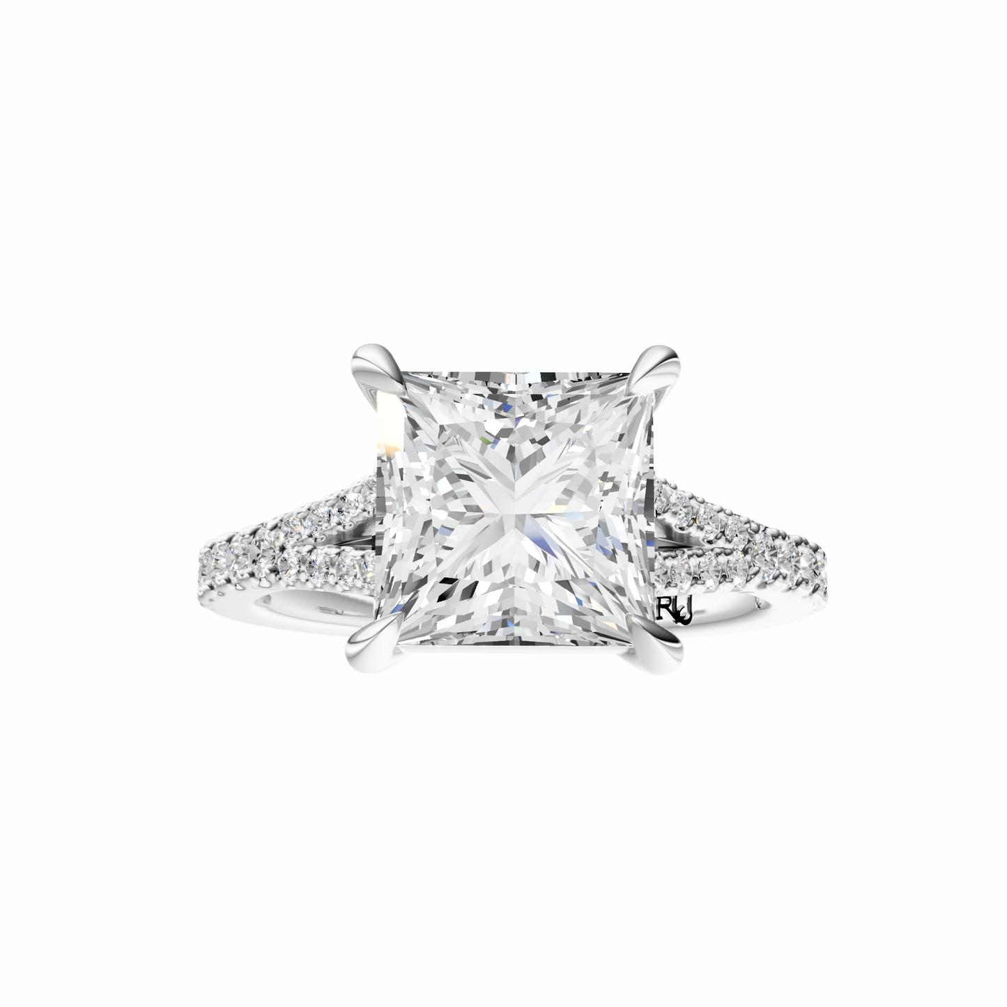 Princess Traditional Split-Shank Cathedral Setting