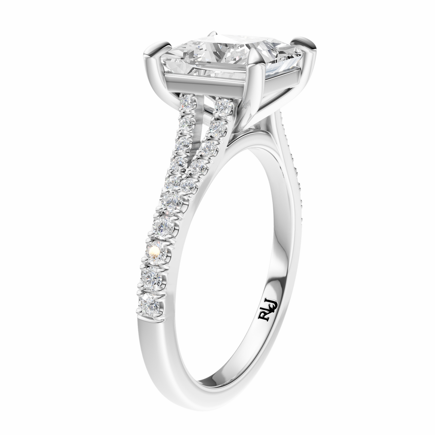 Princess Traditional Split-Shank Cathedral Setting