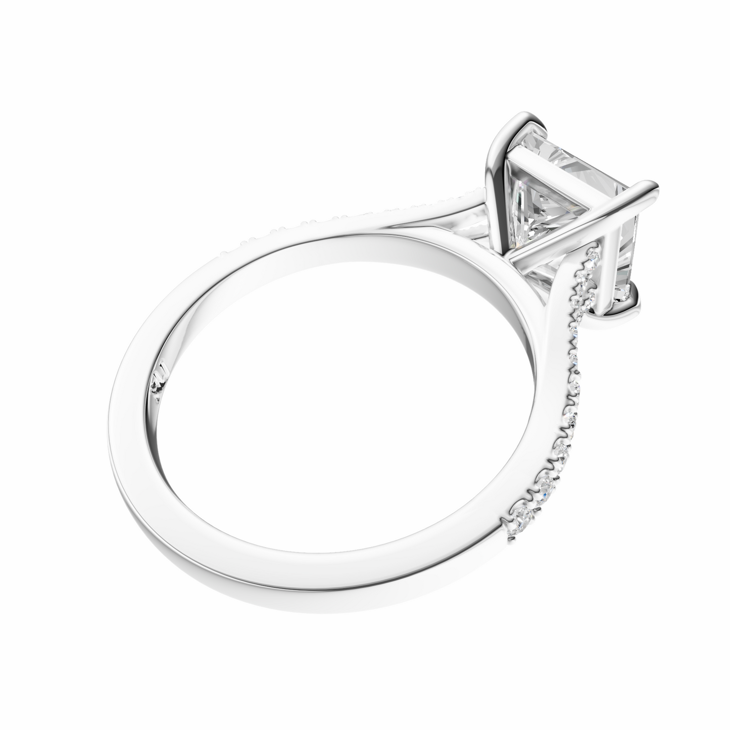Princess Traditional Split-Shank Cathedral Setting