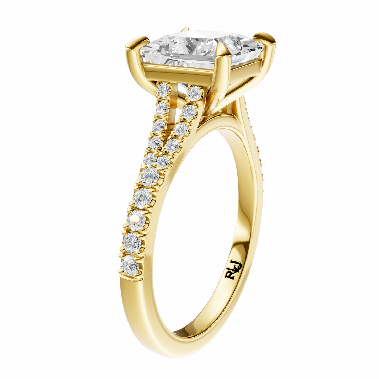 Princess Traditional Split-Shank Cathedral Setting