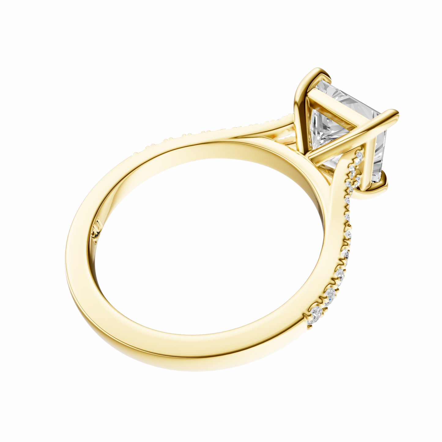 Princess Traditional Split-Shank Cathedral Setting