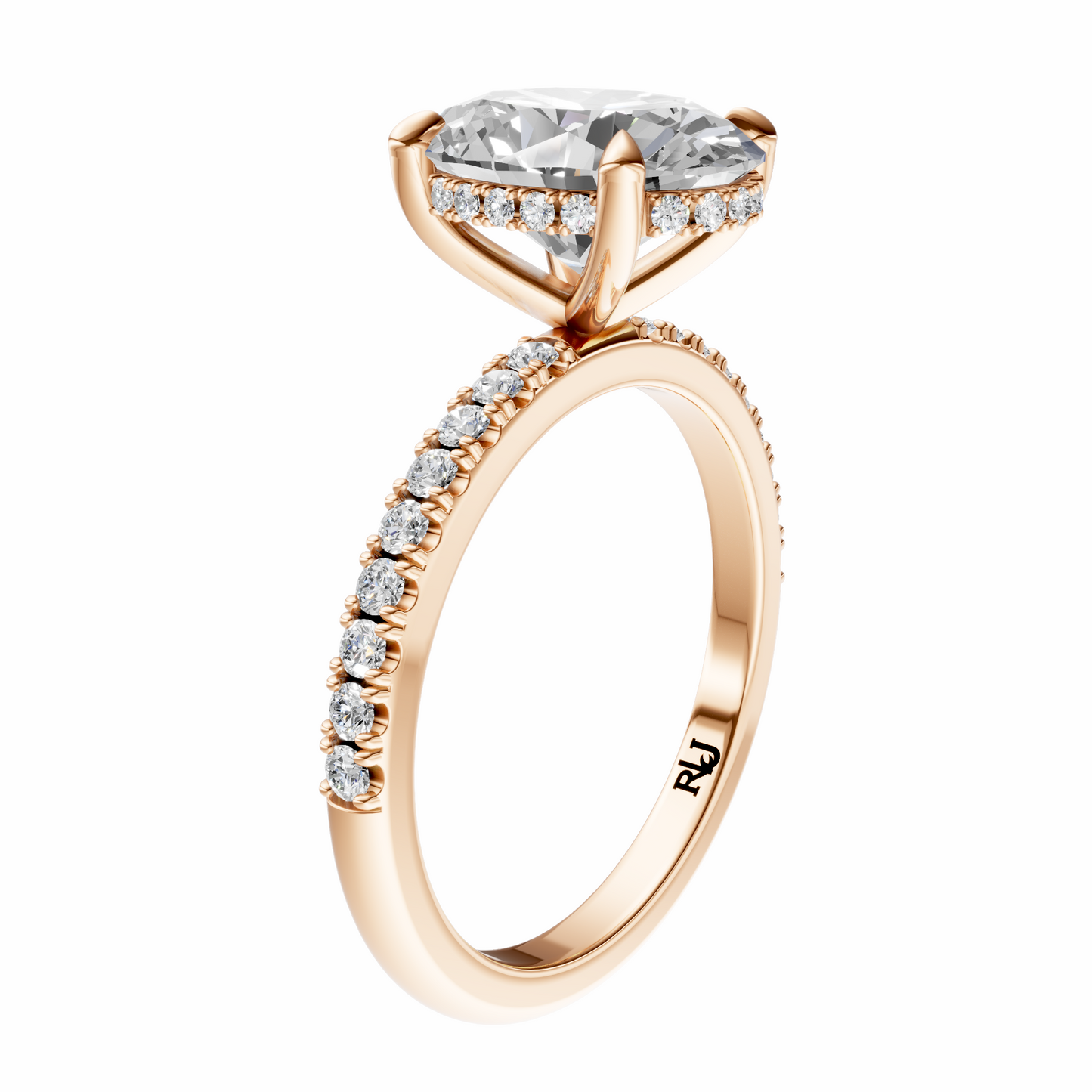Oval Traditional Elegance Hidden Halo Setting