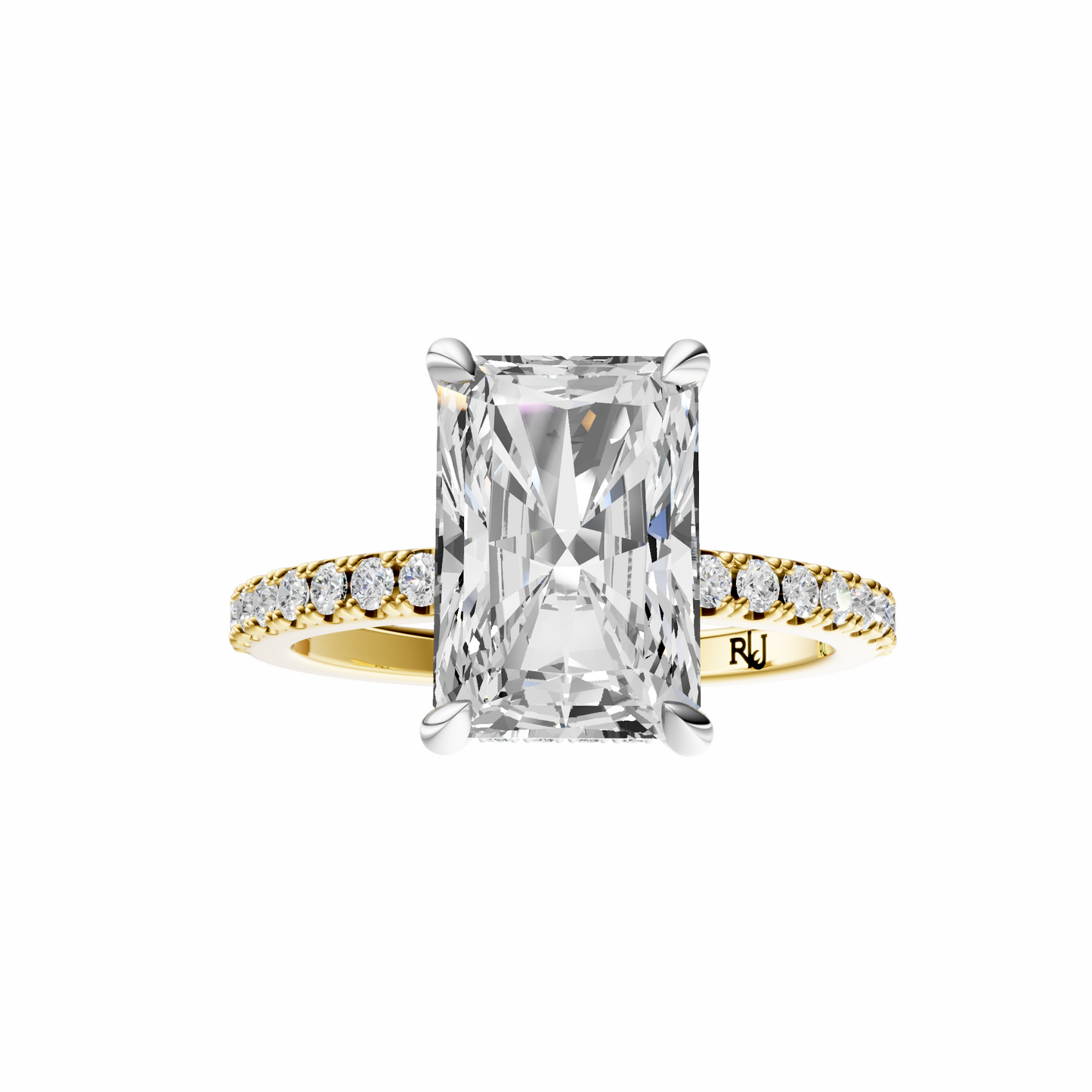 Radiant Mixed Metal Traditional Elegance Hidden Halo Setting