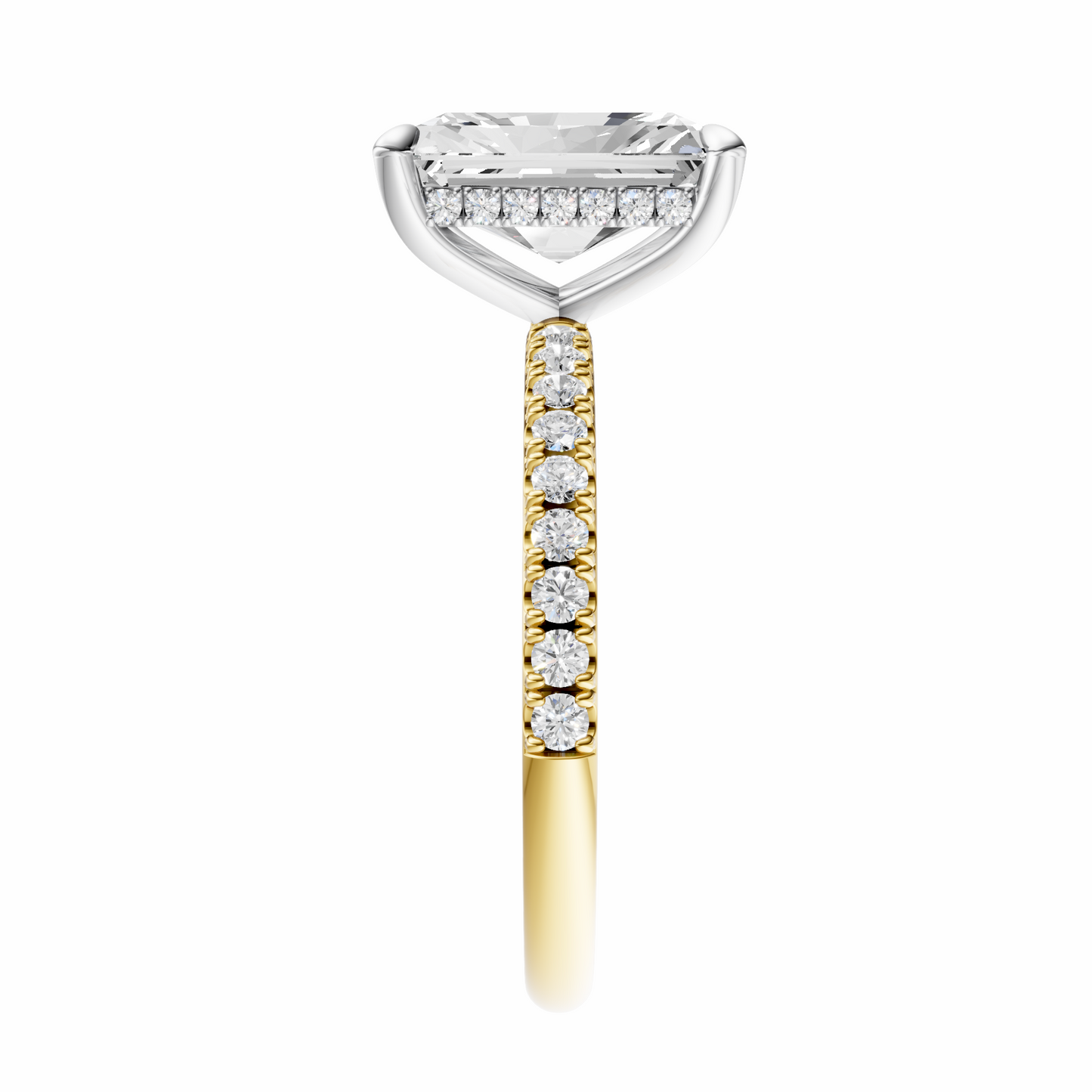 Radiant Mixed Metal Traditional Elegance Hidden Halo Setting